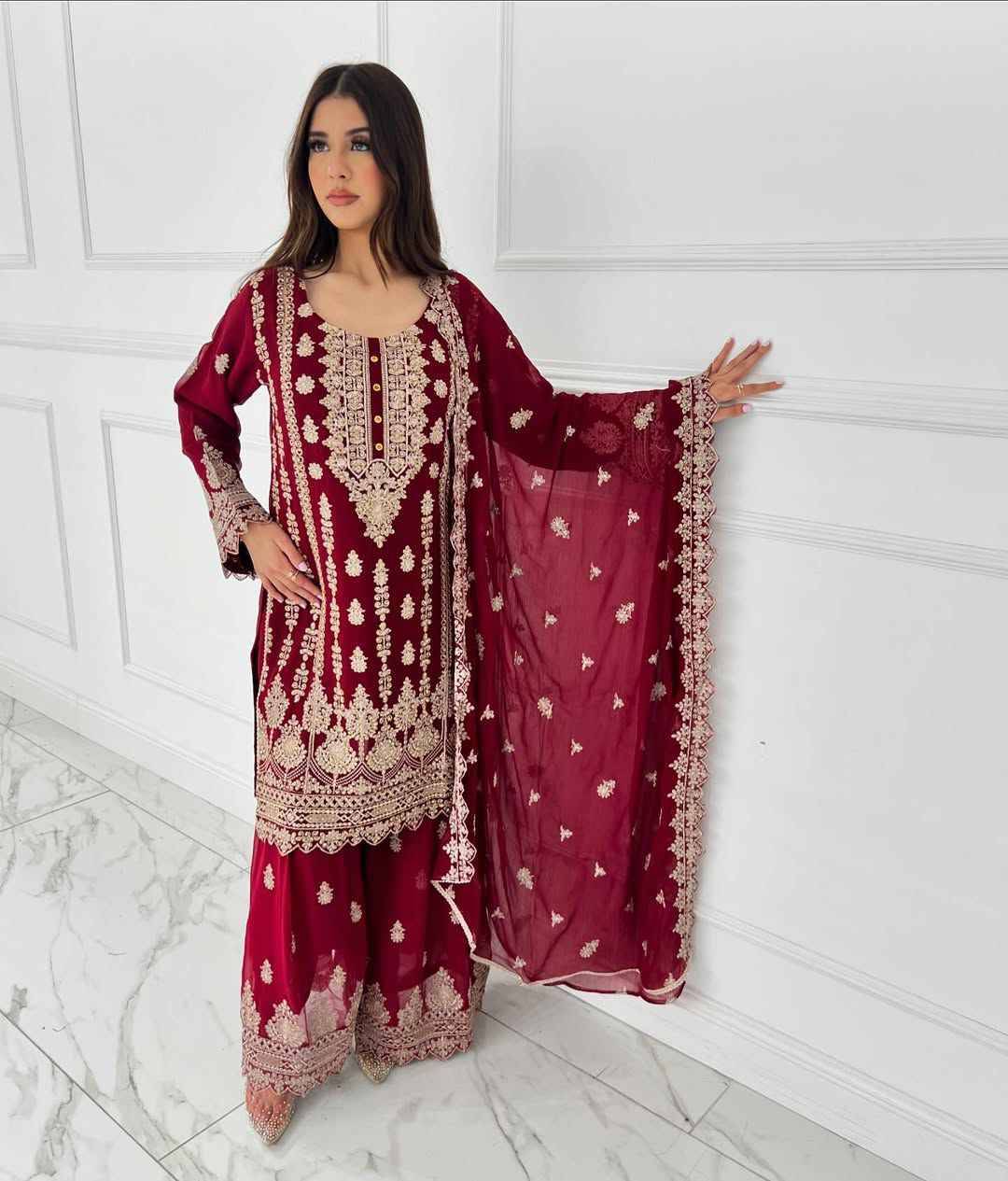 R-5885 By Fashid Wholesale Suits Beautiful Fancy Colorful Stylish Party Wear & Occasional Wear Faux Georgette Dresses At Wholesale Price