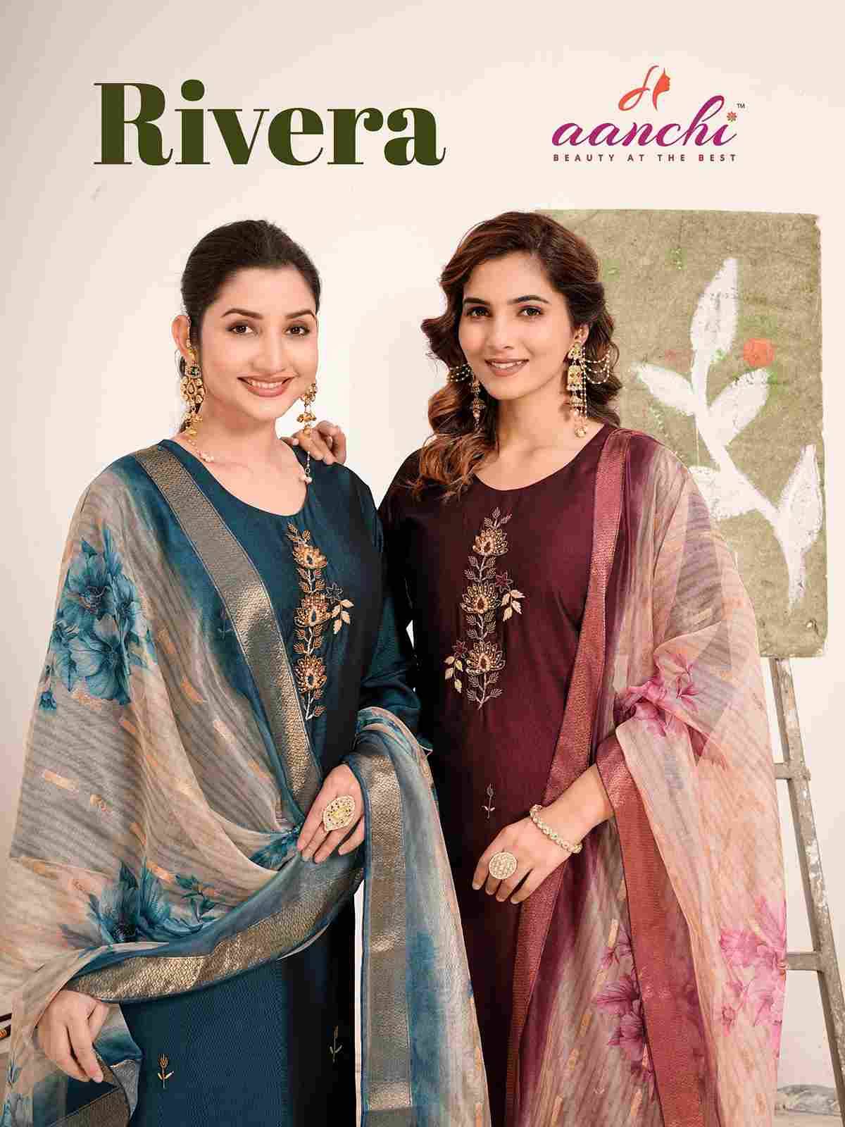 Rivera By Aanchi 1001 To 1004 Series Beautiful Suits Colorful Stylish Fancy Casual Wear & Ethnic Wear Rangeela Silk Dresses At Wholesale Price