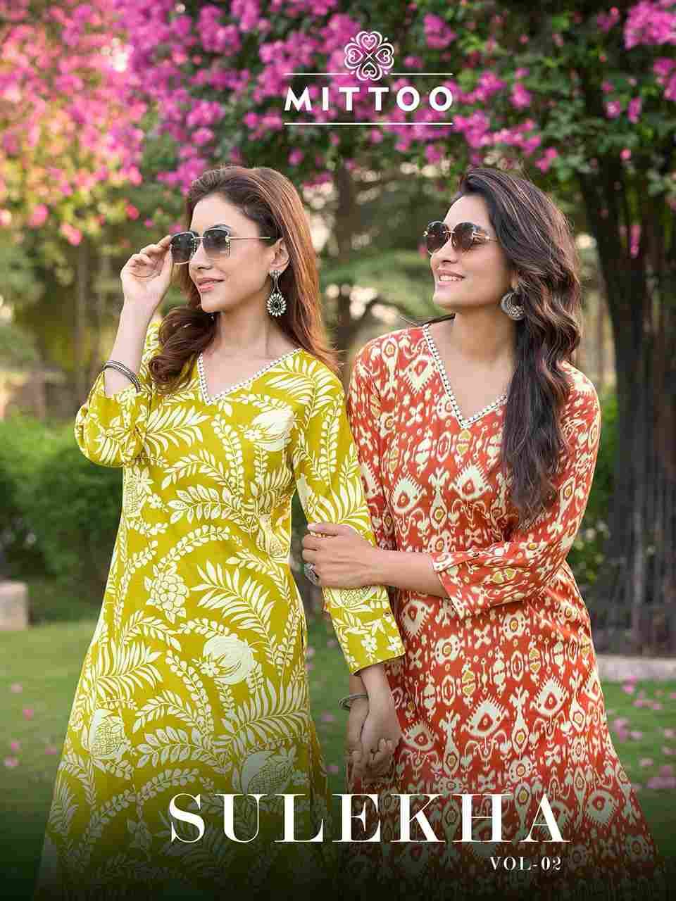 Sulekha Vol-2 By Mittoo 2007 To 2012 Series Designer Stylish Fancy Colorful Beautiful Party Wear & Ethnic Wear Collection Rayon Print Kurtis With Bottom At Wholesale Price
