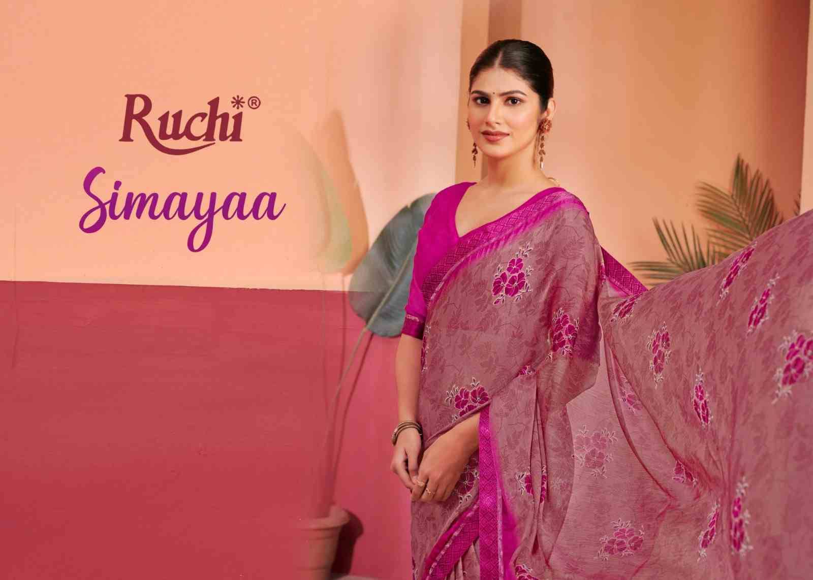 Simayaa Vol-28 By Ruchi Sarees 39601-A To 39603-D Series Indian Traditional Wear Collection Beautiful Stylish Fancy Colorful Party Wear & Occasional Wear Chiffon Sarees At Wholesale Price