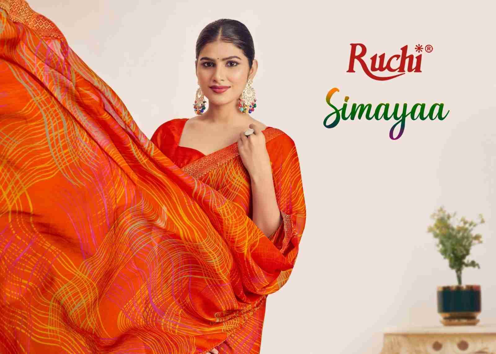 Simayaa Vol-29 By Ruchi Sarees 39801-A To 39803-D Series Indian Traditional Wear Collection Beautiful Stylish Fancy Colorful Party Wear & Occasional Wear Chiffon Sarees At Wholesale Price