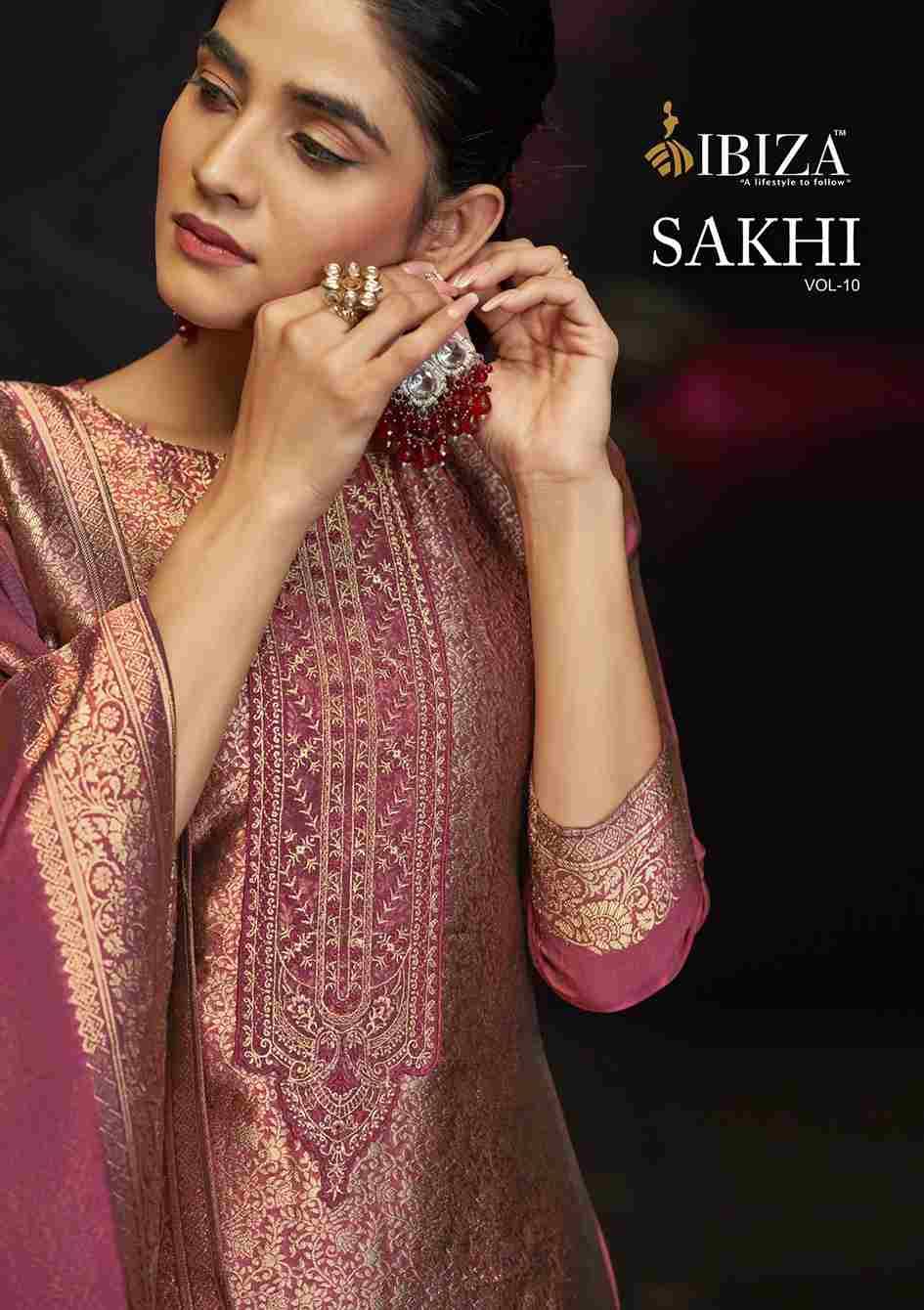 Sakhi Vol-10 By Ibiza 14001 To 14004 Series Designer Festive Suits Beautiful Fancy Stylish Colorful Party Wear & Occasional Wear Pure Silk Jacquard Dresses At Wholesale Price