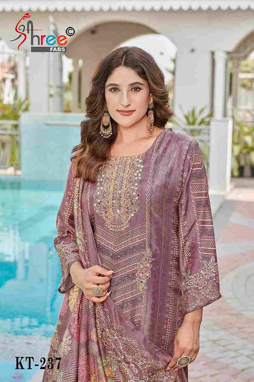 Shree Fabs Hit Design KT-237 Colours By Shree Fabs KT-237 To KT-237-C Series Designer Pakistani Suits Beautiful Fancy Stylish Colorful Party Wear & Occasional Wear Pure Viscose Muslin Embroidery Dresses At Wholesale Price