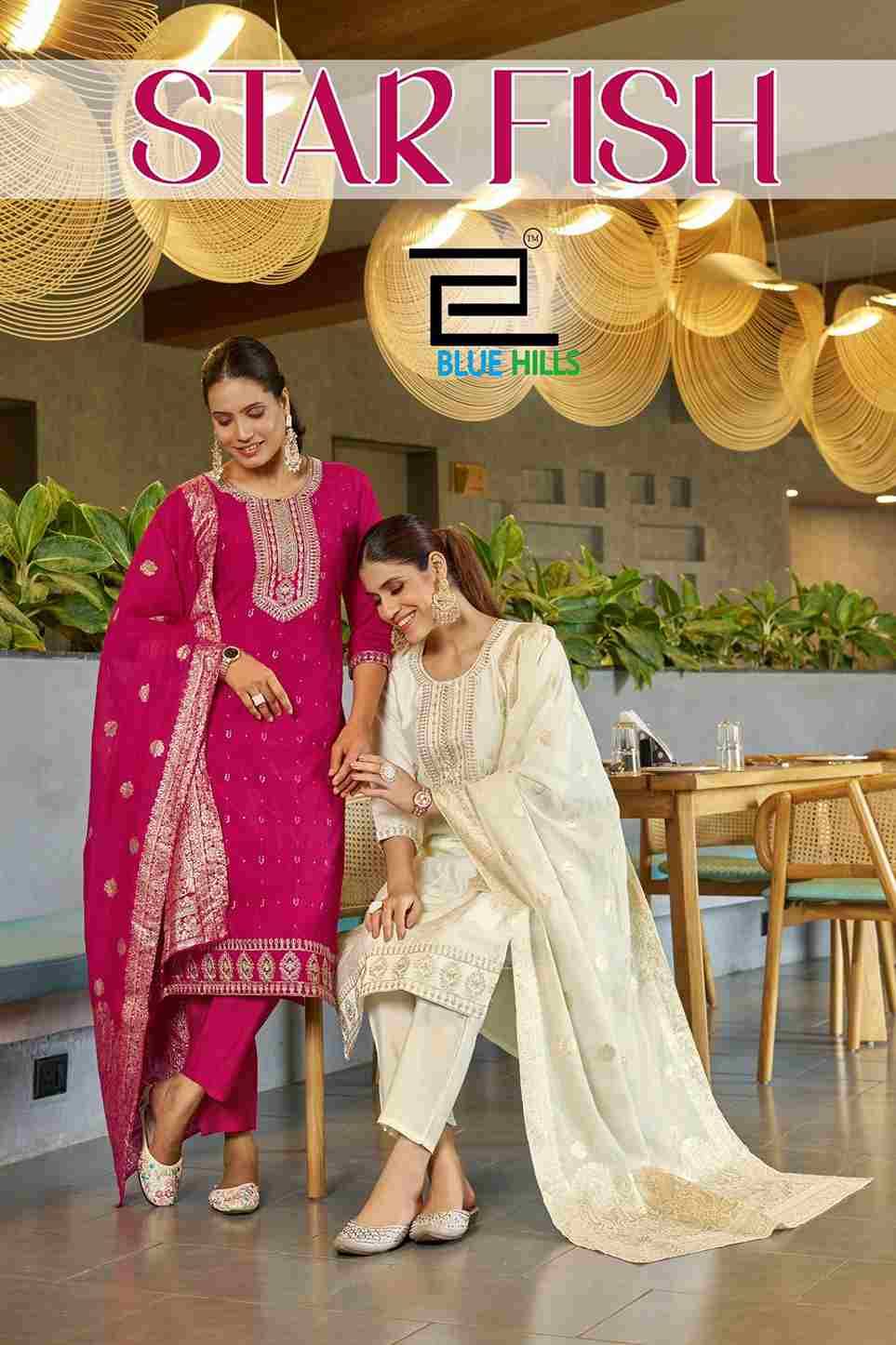 Star Fish By Blue Hills 1001 To 1004 Series Beautiful Festive Suits Colorful Stylish Fancy Casual Wear & Ethnic Wear Roman Silk Dresses At Wholesale Price