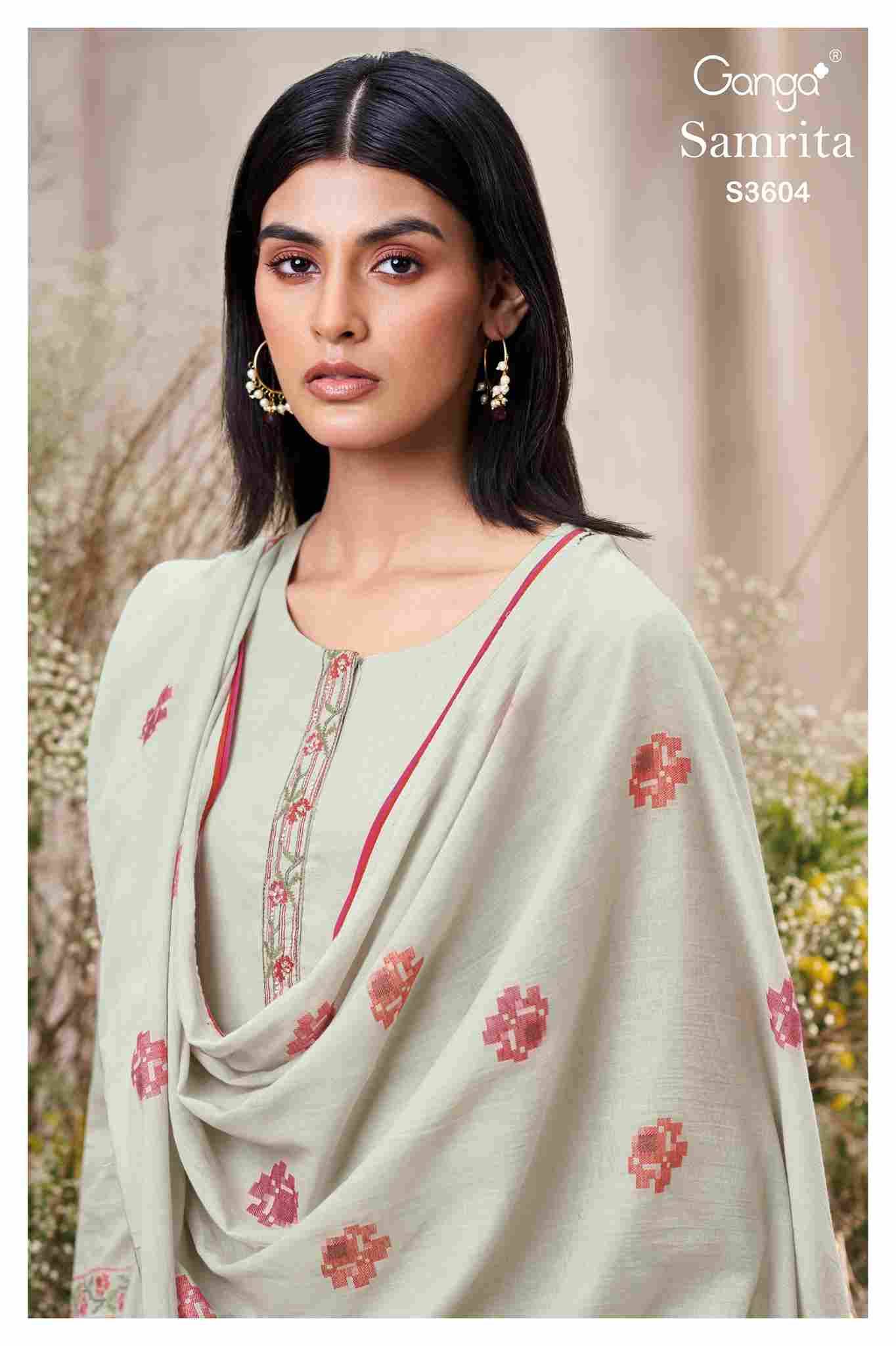 Samrita-3604 By Ganga Fashion 3604-A To 3604-B Series Beautiful Festive Suits Colorful Stylish Fancy Casual Wear & Ethnic Wear Pure Cotton Jacquard Dresses At Wholesale Price