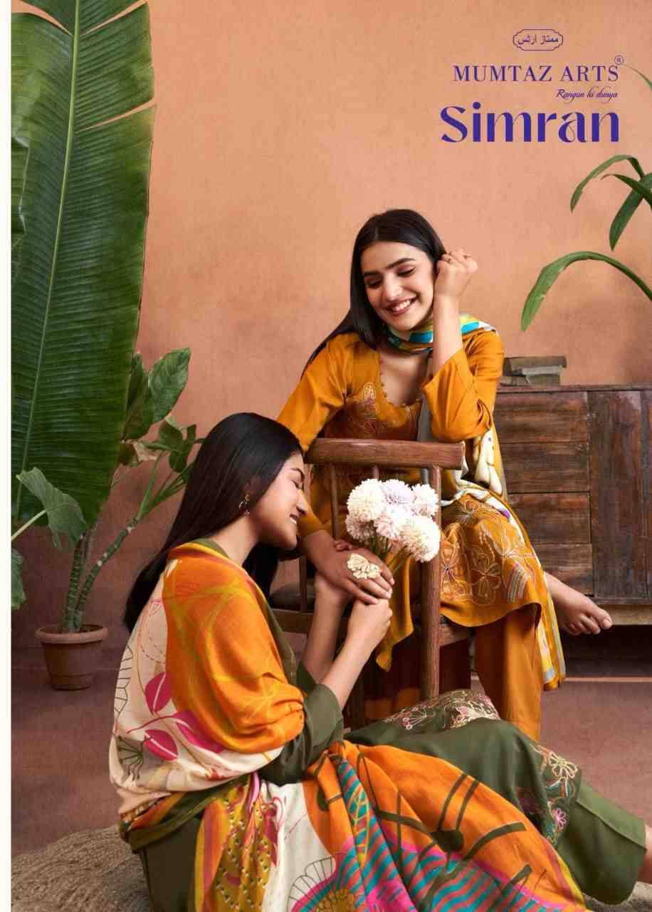 Simran By Mumtaz Arts 1801 To 1804 Series Designer Festive Suits Collection Beautiful Stylish Fancy Colorful Party Wear & Occasional Wear Pure Viscose Muslin Dresses At Wholesale Price