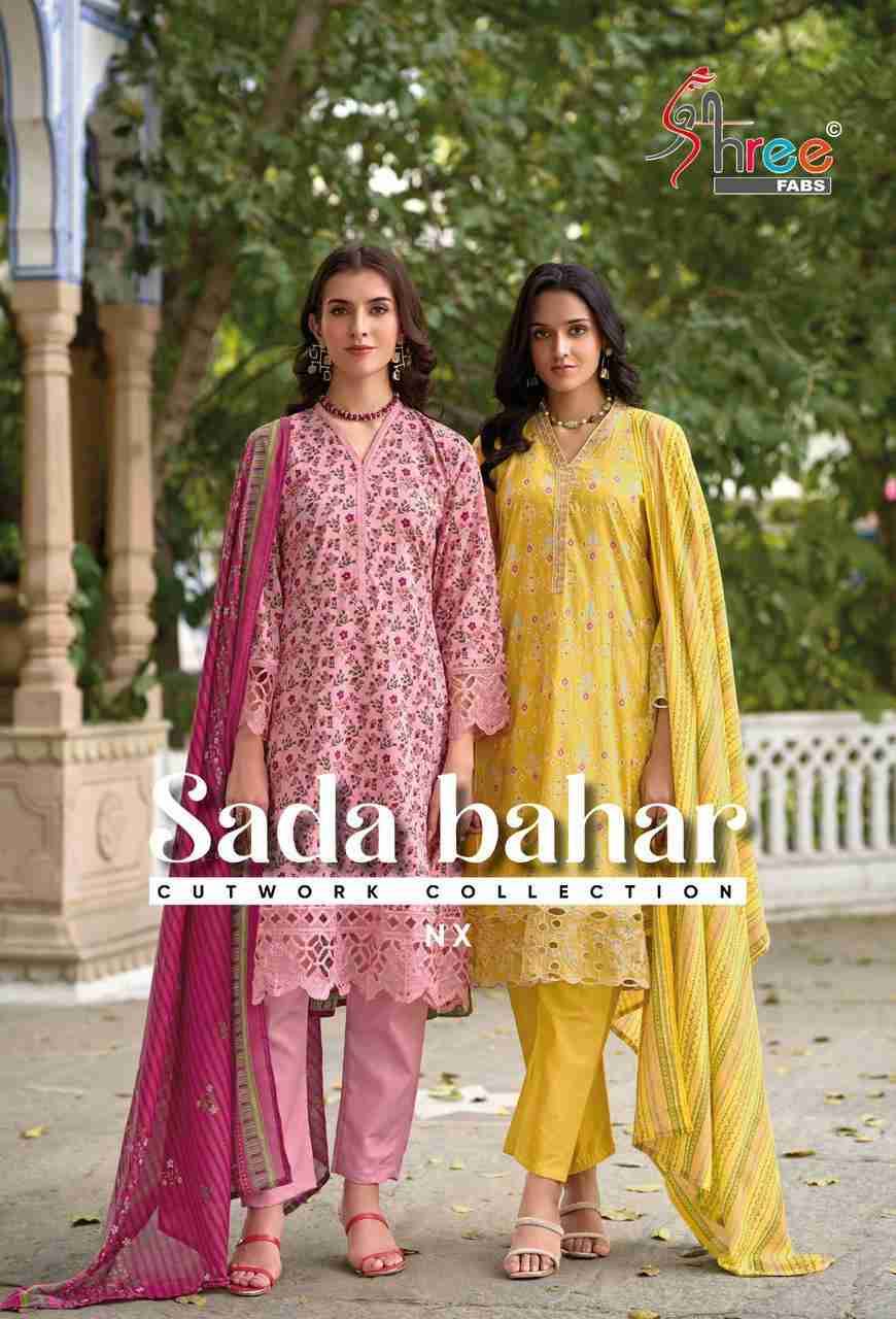 Sada Bahar Cutwork Collection Nx By Shree Fabs Designer Pakistani Suits Beautiful Fancy Stylish Colorful Party Wear & Occasional Wear Pure Cotton Print Embroidery Dresses At Wholesale Price