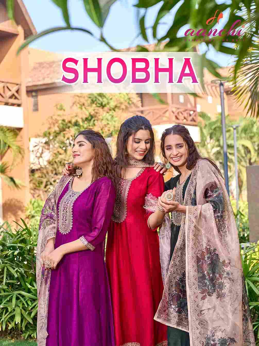 Shobha By Aanchi 01 To 04 Series Beautiful Suits Colorful Stylish Fancy Casual Wear & Ethnic Wear Vichitra Silk Dresses At Wholesale Price