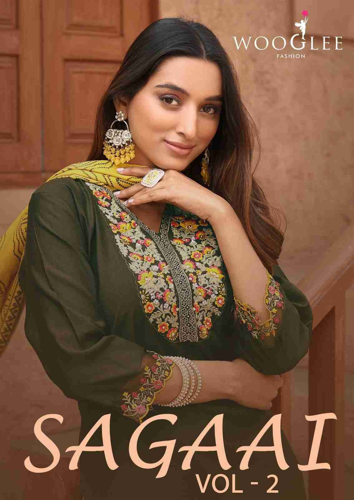 Sagaai Vol-2 By Wooglee 4001 To 4006 Series Festive Suits Beautiful Fancy Colorful Stylish Party Wear & Occasional Wear Viscose Dresses At Wholesale Price