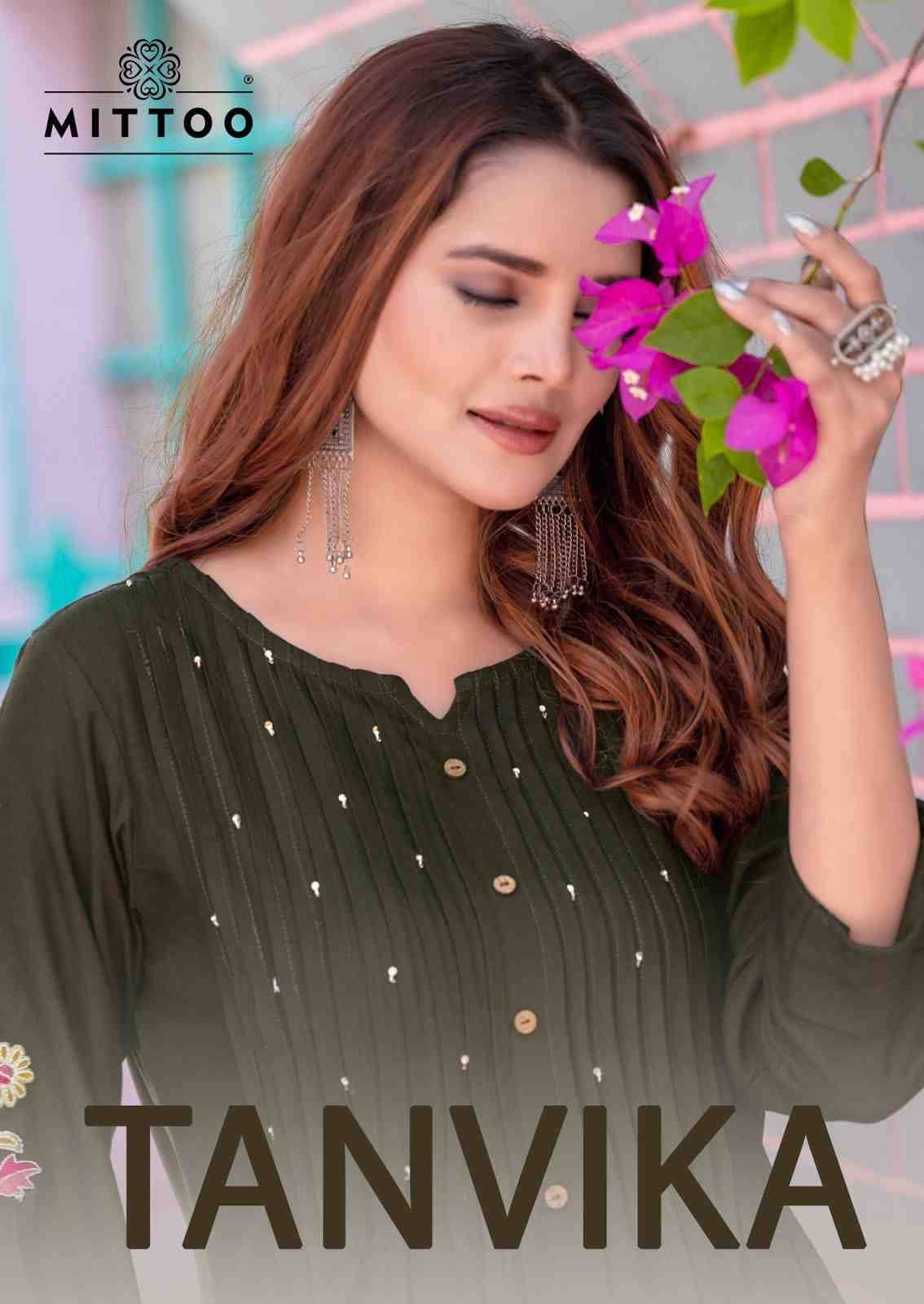 Tanvika By Mittoo 3001 To 3005 Series Designer Stylish Fancy Colorful Beautiful Party Wear & Ethnic Wear Collection Rayon Kurtis With Bottom At Wholesale Price