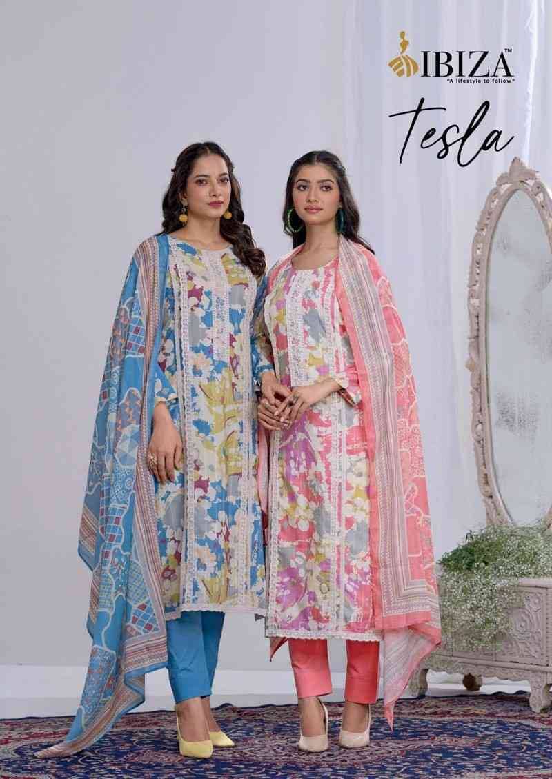 Tesla By Ibiza 2041 To 2044 Series Designer Festive Suits Beautiful Fancy Stylish Colorful Party Wear & Occasional Wear Pure Lawn Cotton Dresses At Wholesale Price