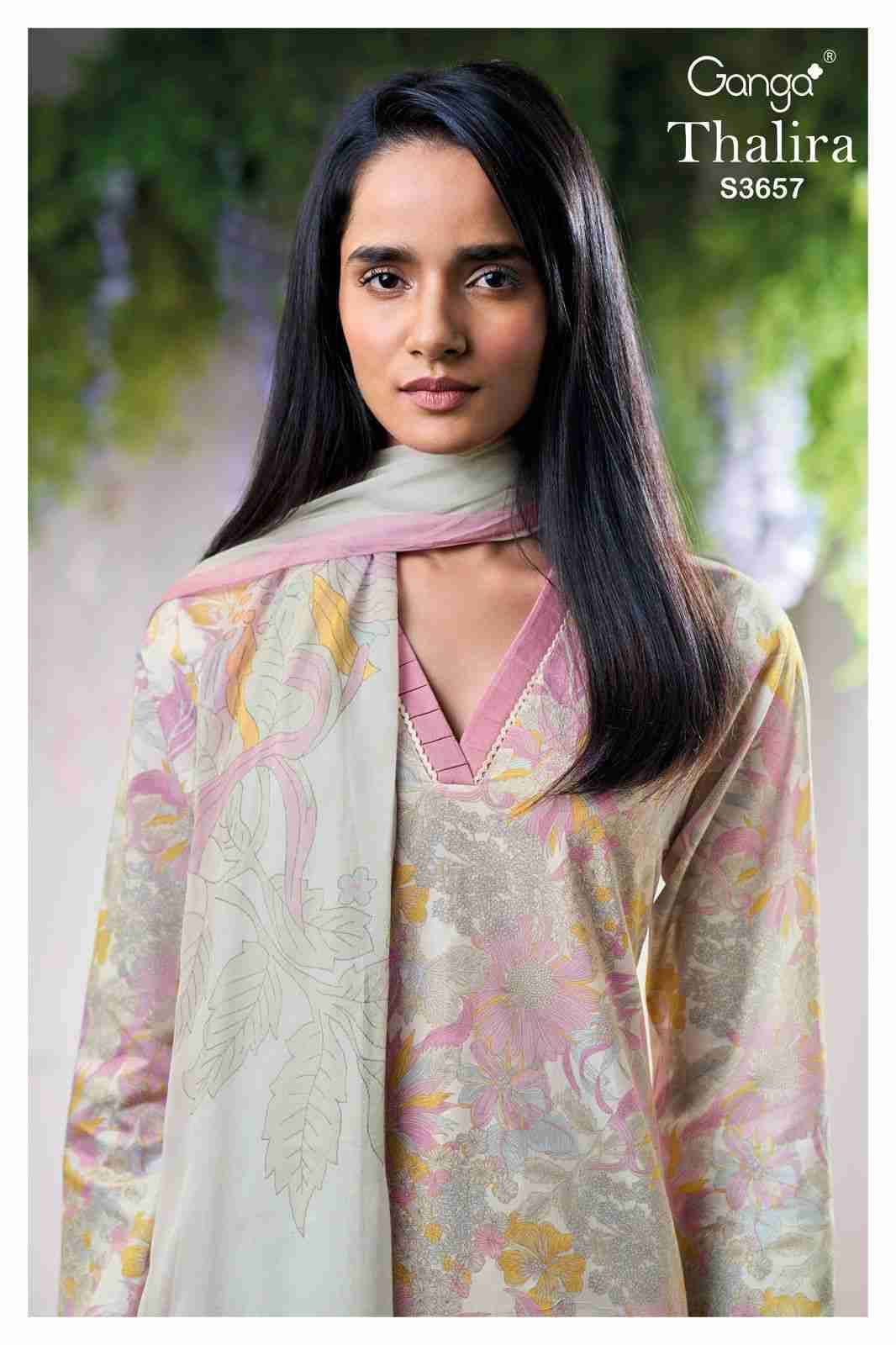 Thalira-3657 By Ganga Fashion 3657-A To 3657-D Series Beautiful Festive Suits Colorful Stylish Fancy Casual Wear & Ethnic Wear Pure Cotton Dresses At Wholesale Price