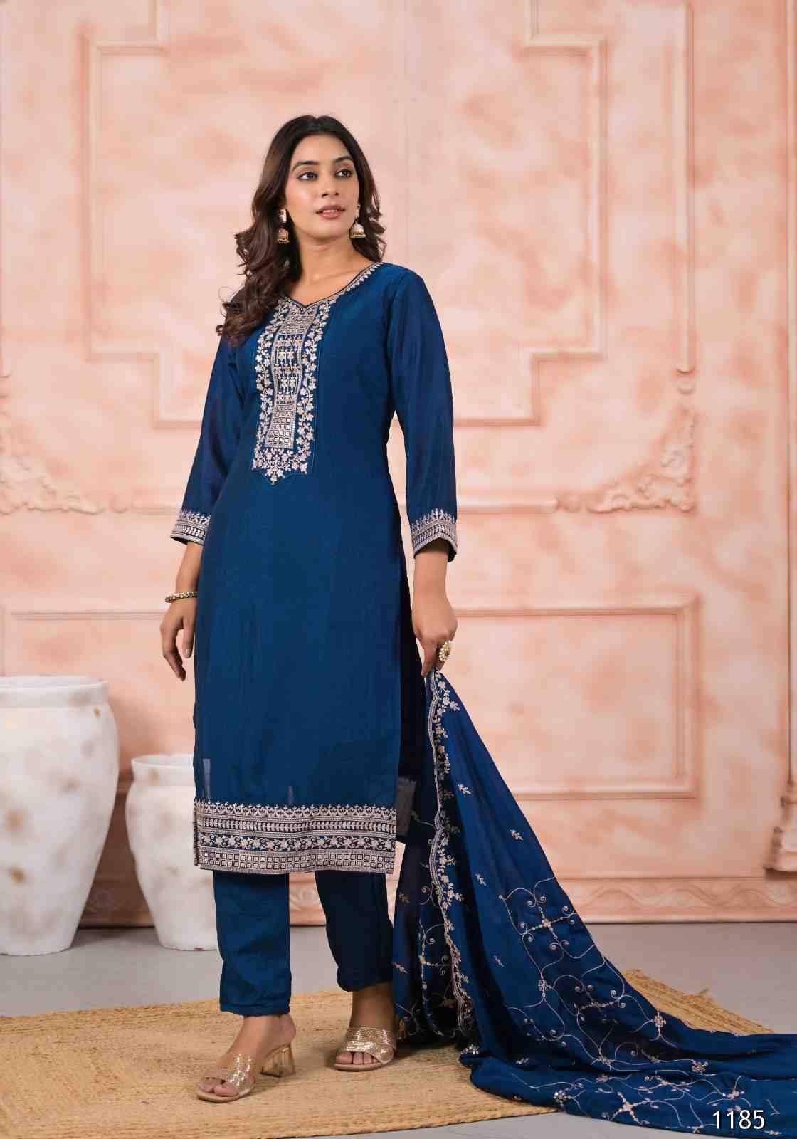 Tanisha Vol-25 By Fashid Wholesale 1182 To 1190 Series Beautiful Suits Colorful Stylish Fancy Casual Wear & Ethnic Wear Chanderi Viscose Embroidered Work Dresses At Wholesale Price