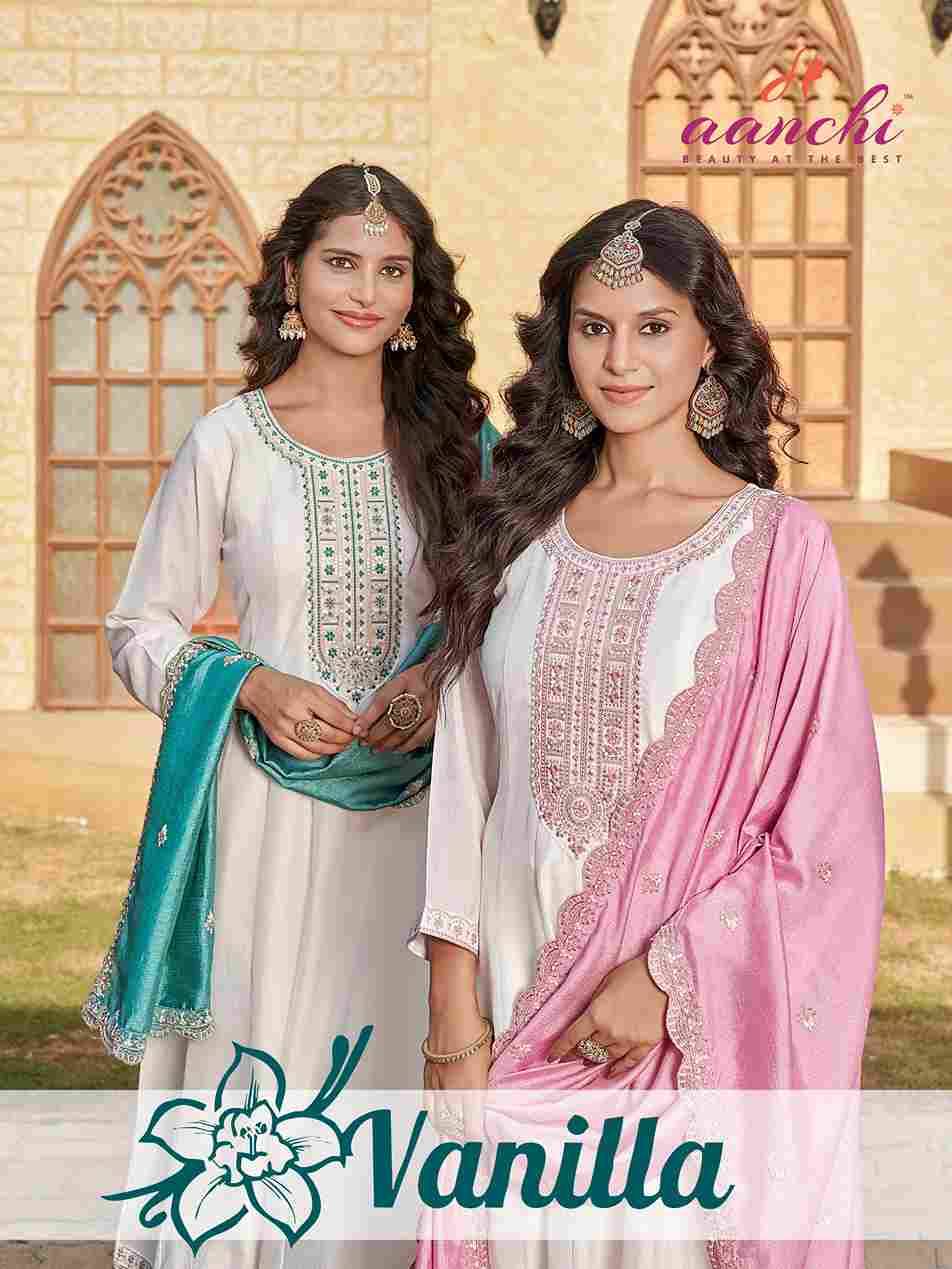 Vanilla By Aanchi 01 To 03 Series Beautiful Festive Suits Colorful Stylish Fancy Casual Wear & Ethnic Wear Vichitra Silk Dresses At Wholesale Price