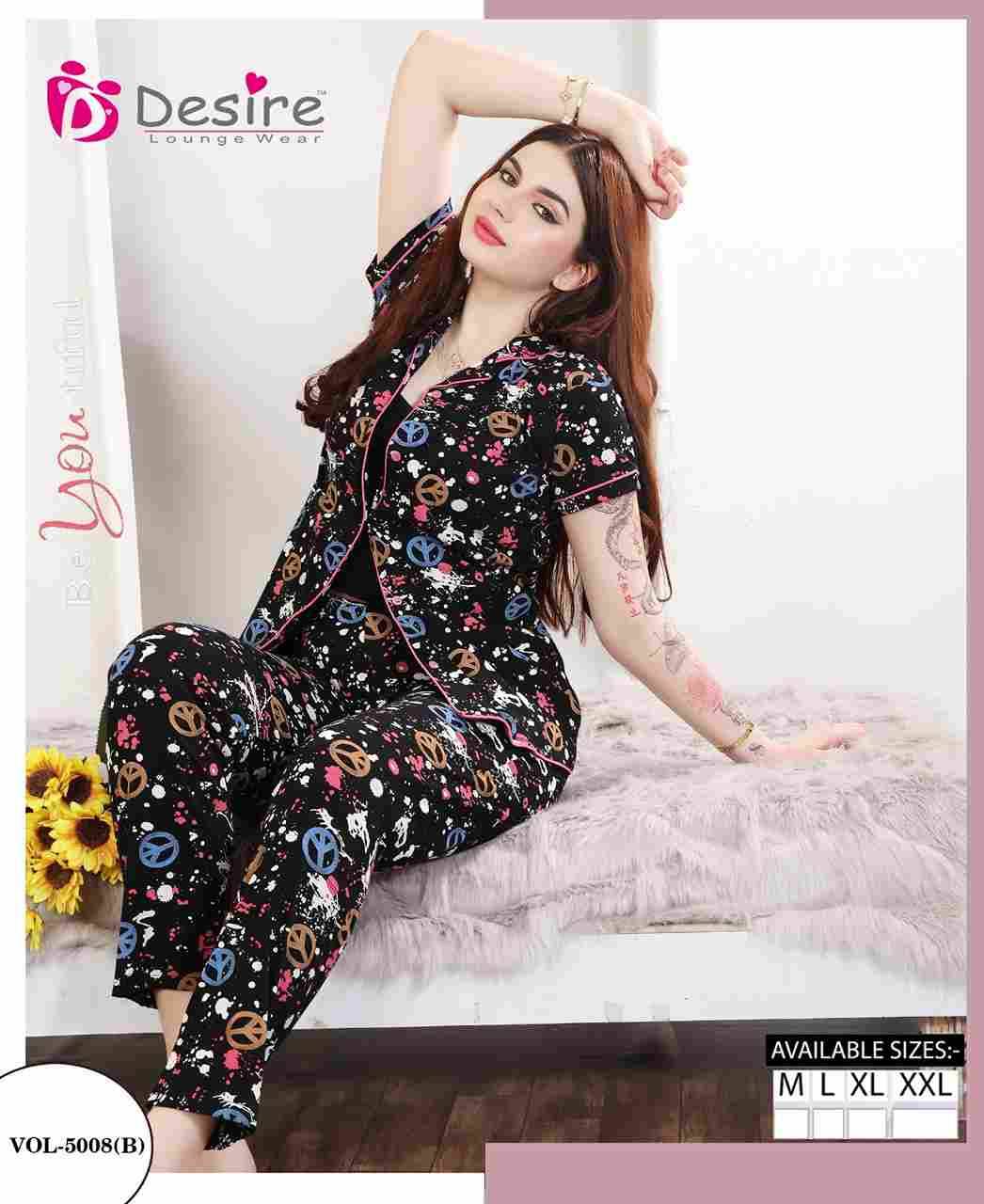 Vol-5008 By Desire 5008-A To 5008-F Series Beautiful Stylish Fancy Colorful Casual Wear & Ethnic Wear Fancy Night Suits At Wholesale Price