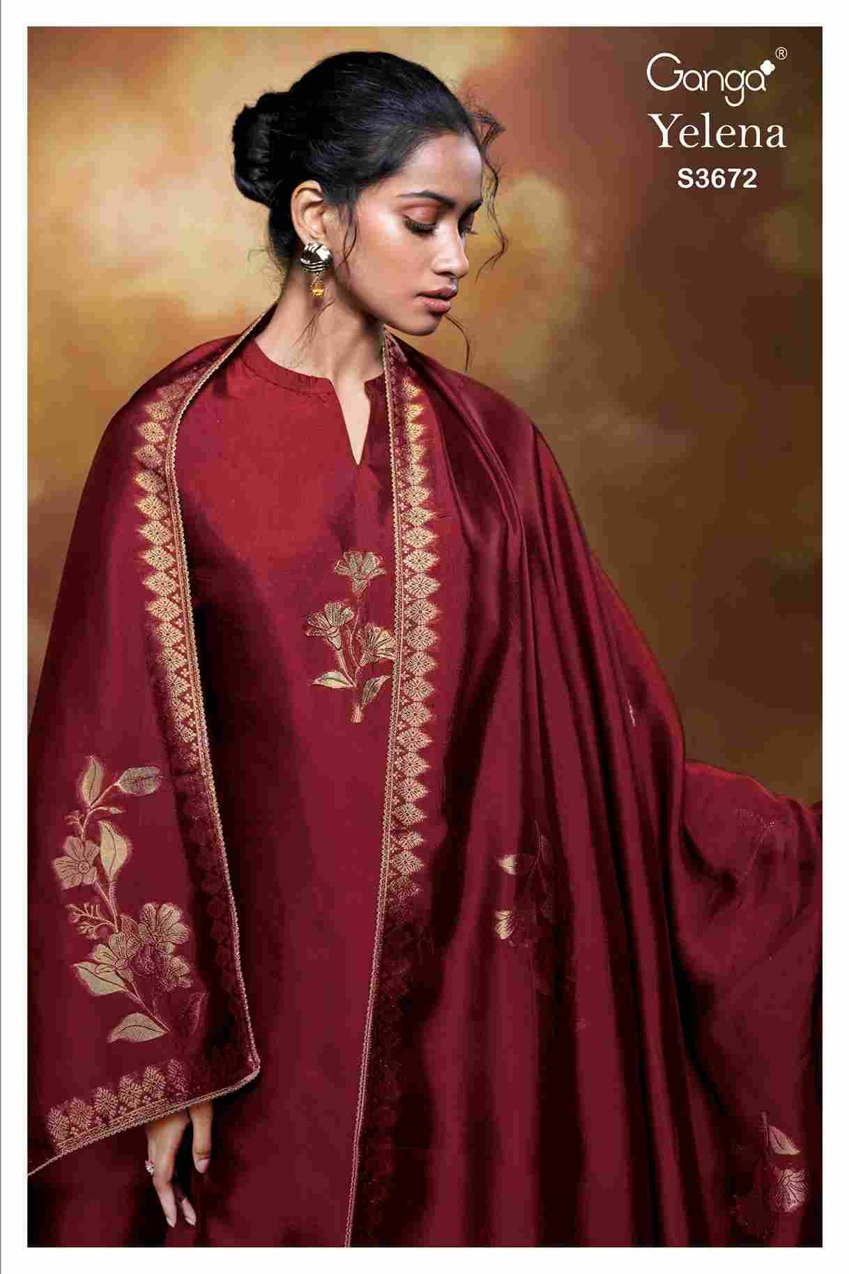 Yelena-3672 By Ganga Fashion 3672-A To 3672-D Series Beautiful Festive Suits Colorful Stylish Fancy Casual Wear & Ethnic Wear Pure Viscose Silk Dresses At Wholesale Price