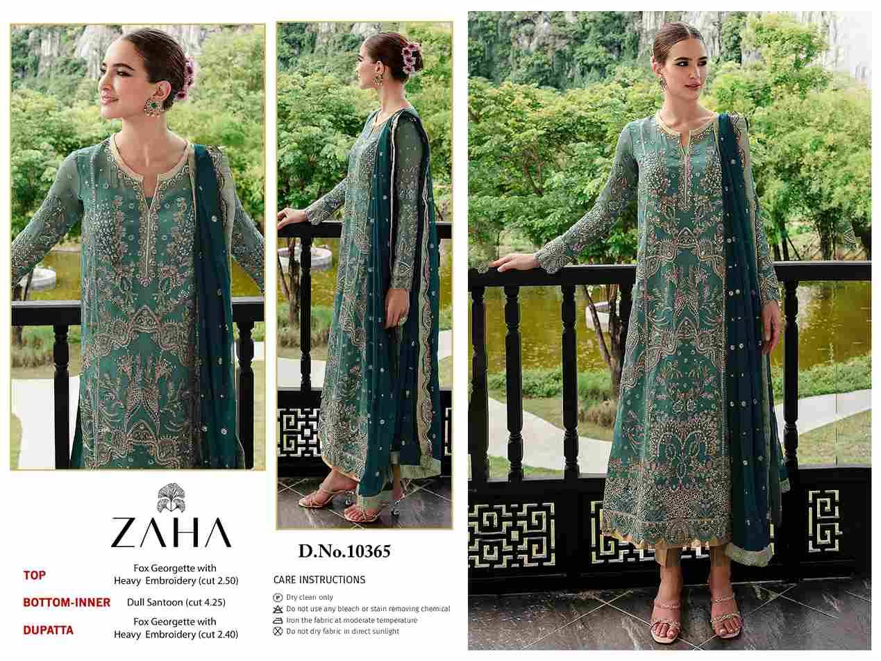 Zaha-10365 By Zaha Pakistani Suits Beautiful Fancy Colorful Stylish Party Wear & Occasional Wear Faux Georgette With Embroidery Dresses At Wholesale Price
