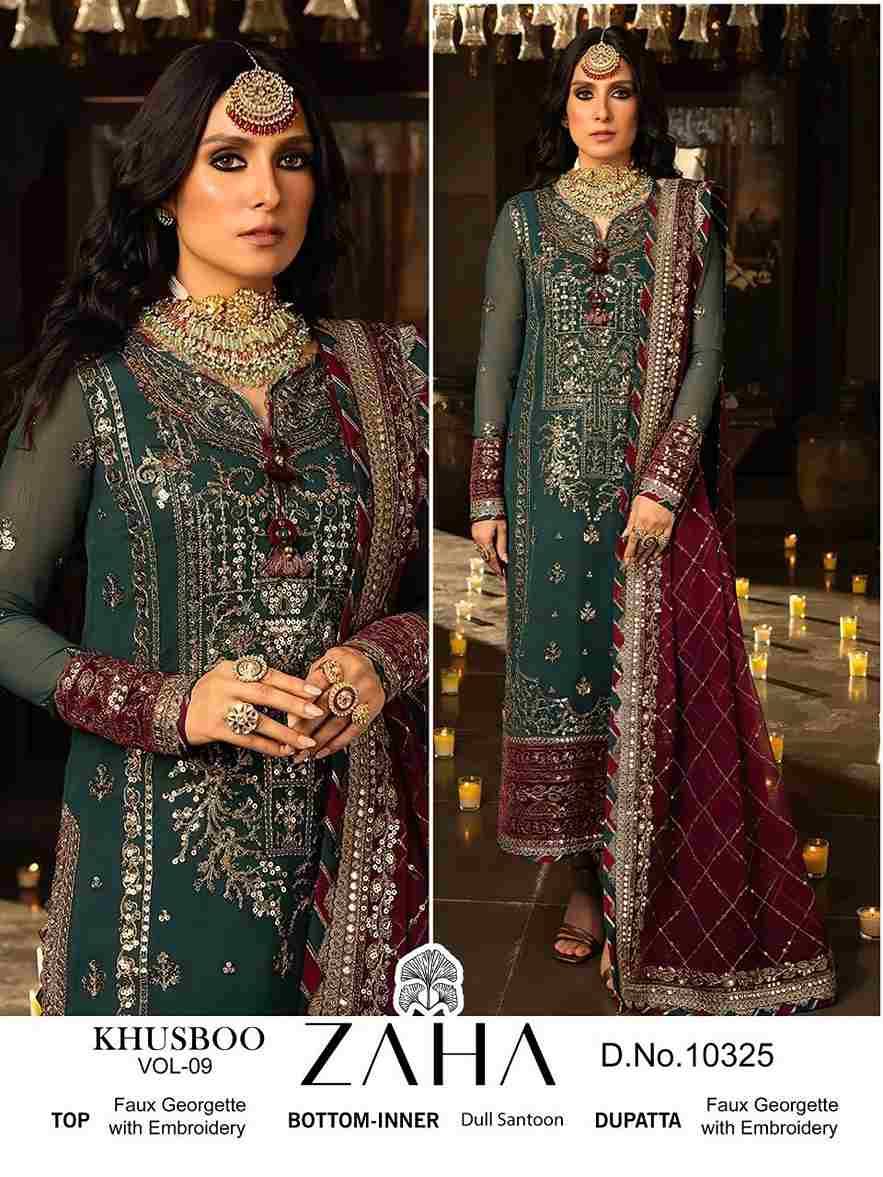 Zaha-10325 By Zaha Pakistani Suits Beautiful Fancy Colorful Stylish Party Wear & Occasional Wear Faux Georgette With Embroidery Dresses At Wholesale Price