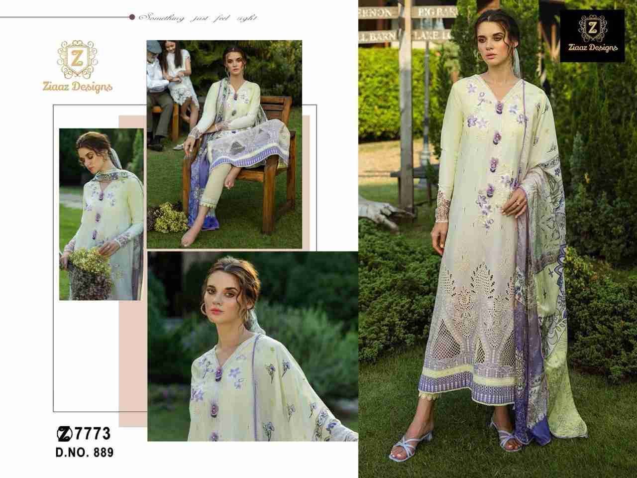 Ziaaz Designs Hit Design 889 By Ziaaz Designs Beautiful Pakistani Suits Colorful Stylish Fancy Casual Wear & Ethnic Wear Cambric Cotton Embroidered Dresses At Wholesale Price