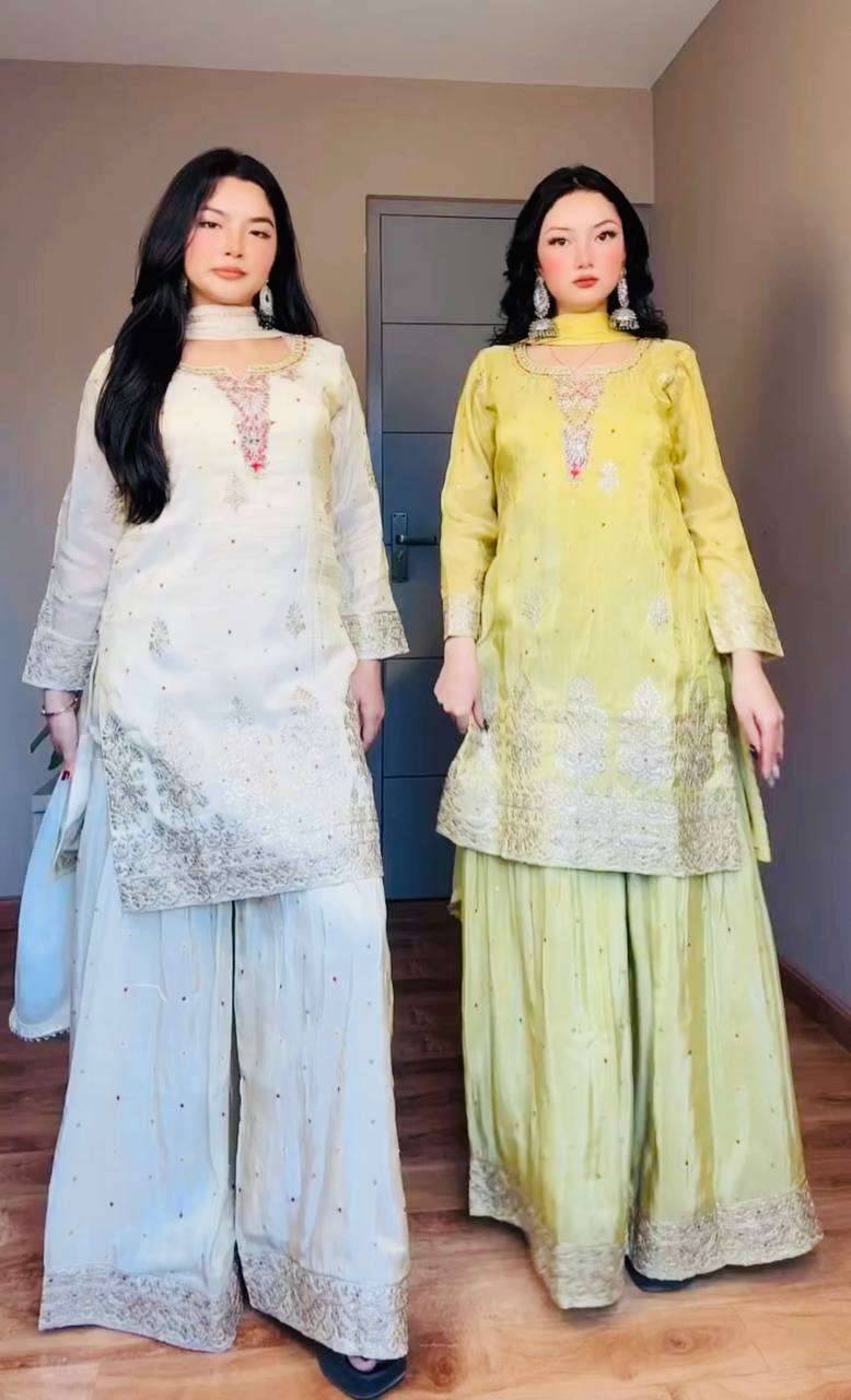 Zf-9023 By Fashid Wholesale 01 To 02 Series Beautiful Colorful Fancy Wedding Collection Occasional Wear & Party Wear Chinnon Silk Dresses At Wholesale Price