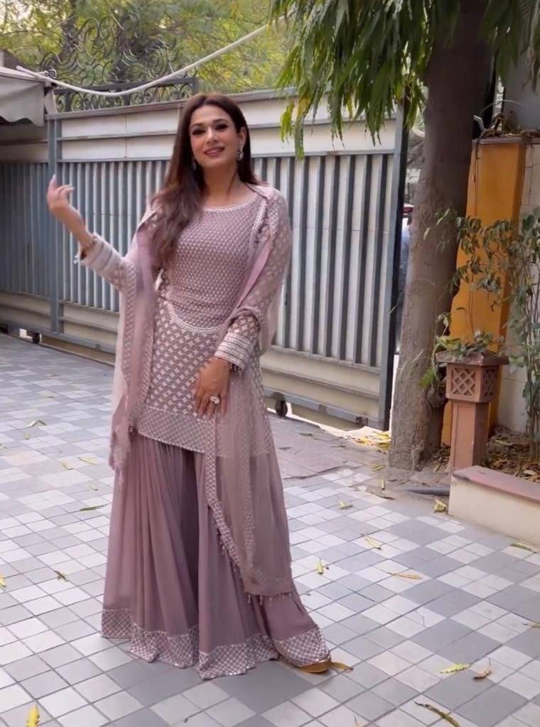 Zs-5001 By Fashid Wholesale Sharara Beautiful Colorful Fancy Wedding Collection Occasional Wear & Party Wear Faux Georgette Dresses At Wholesale Price