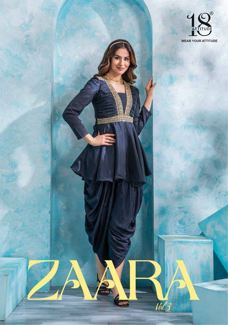 Zaara Vol-3 By 18 Attitude 301 To 307 Series Designer Stylish Fancy Colorful Beautiful Party Wear & Ethnic Wear Collection Chinnon Co-Ord At Wholesale Price