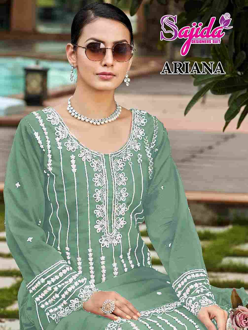 Ariana By Sajida Designer Suits 1074-A To 1074-D Series Beautiful Pakistani Suits Colorful Stylish Fancy Casual Wear & Ethnic Wear Organza Embroidered Dresses At Wholesale Price