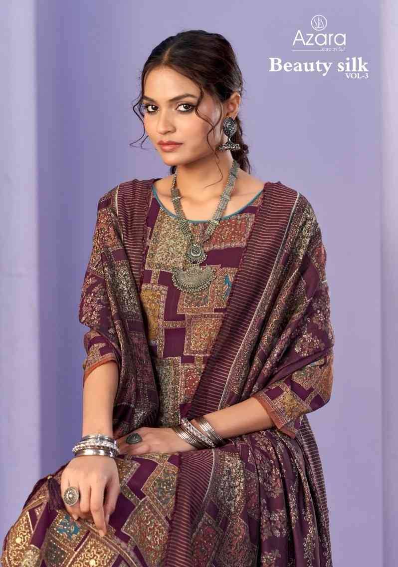 Beauty Silk Vol-3 By Azara 68001 To 68004 Series Beautiful Festive Suits Stylish Fancy Colorful Casual Wear & Ethnic Wear Muslin Print Dresses At Wholesale Price