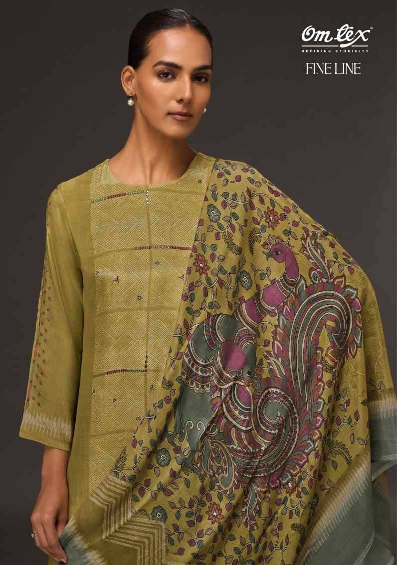 Fine Line By Om Tex 7651-A To 7651-D Series Beautiful Suits Stylish Fancy Colorful Party Wear & Ethnic Wear Silk Dresses At Wholesale Price
