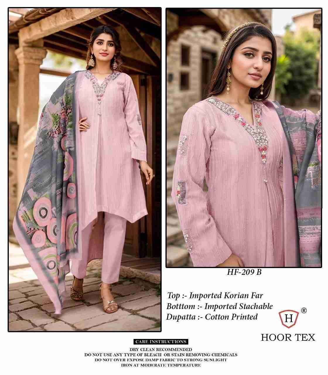 Hoor Tex Hit Design HF-209 Colours By Hoor Tex HF-209-A To HF-209-E Series Designer Festive Pakistani Suits Collection Beautiful Stylish Fancy Colorful Party Wear & Occasional Wear Heavy Imported Dresses At Wholesale Price
