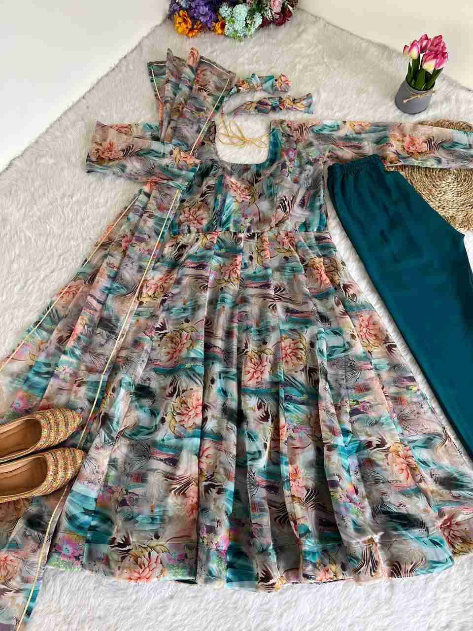 Mb-380 By Fashid Wholesale Designer Stylish Fancy Colorful Beautiful Party Wear & Ethnic Wear Collection Organza Tabby Silk Gown With Dupatta At Wholesale Price