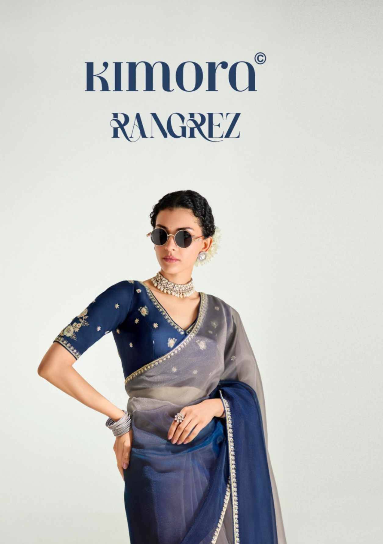 Rangrez By Kimora Fashion 2231 To 2245 Series Indian Traditional Wear Collection Beautiful Stylish Fancy Colorful Party Wear & Occasional Wear Organza Sarees At Wholesale Price