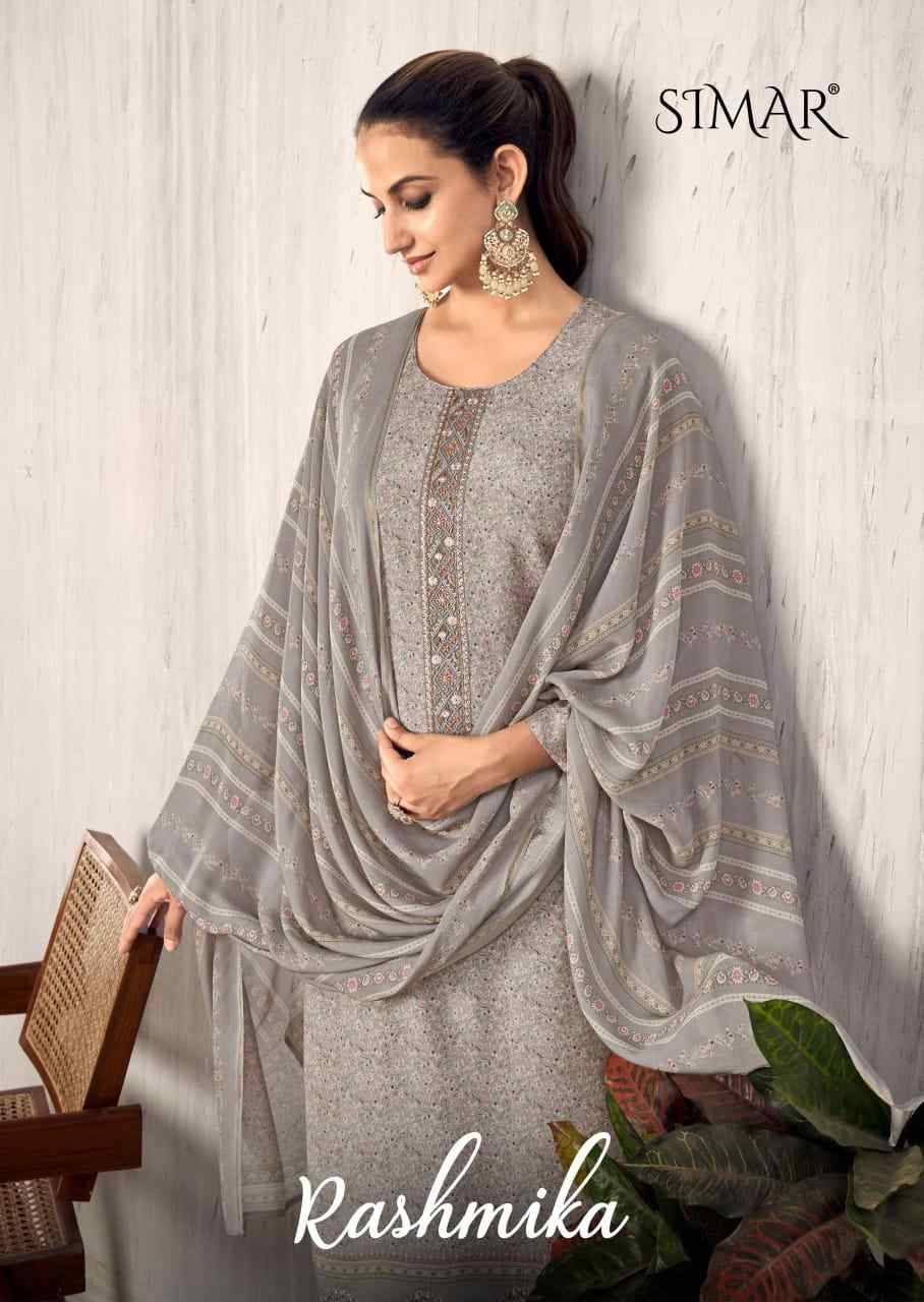 Rashmika-9070 By Simar 9070-A To 9070-D Series Designer Festive Suits Beautiful Stylish Fancy Colorful Party Wear & Occasional Wear Pure Viscose Muslin Dresses At Wholesale Price