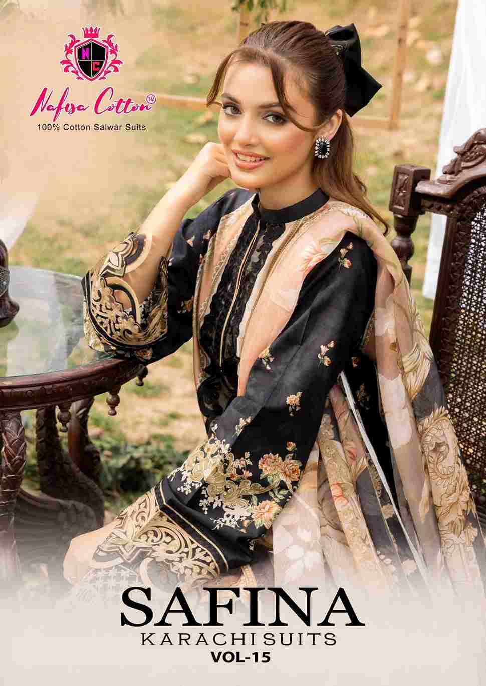 Safina Vol-15 By Nafisa Cotton 15001 To 15006 Series Beautiful Festive Suits Colorful Stylish Fancy Casual Wear & Ethnic Wear Pure Cotton Embroidered Dresses At Wholesale Price