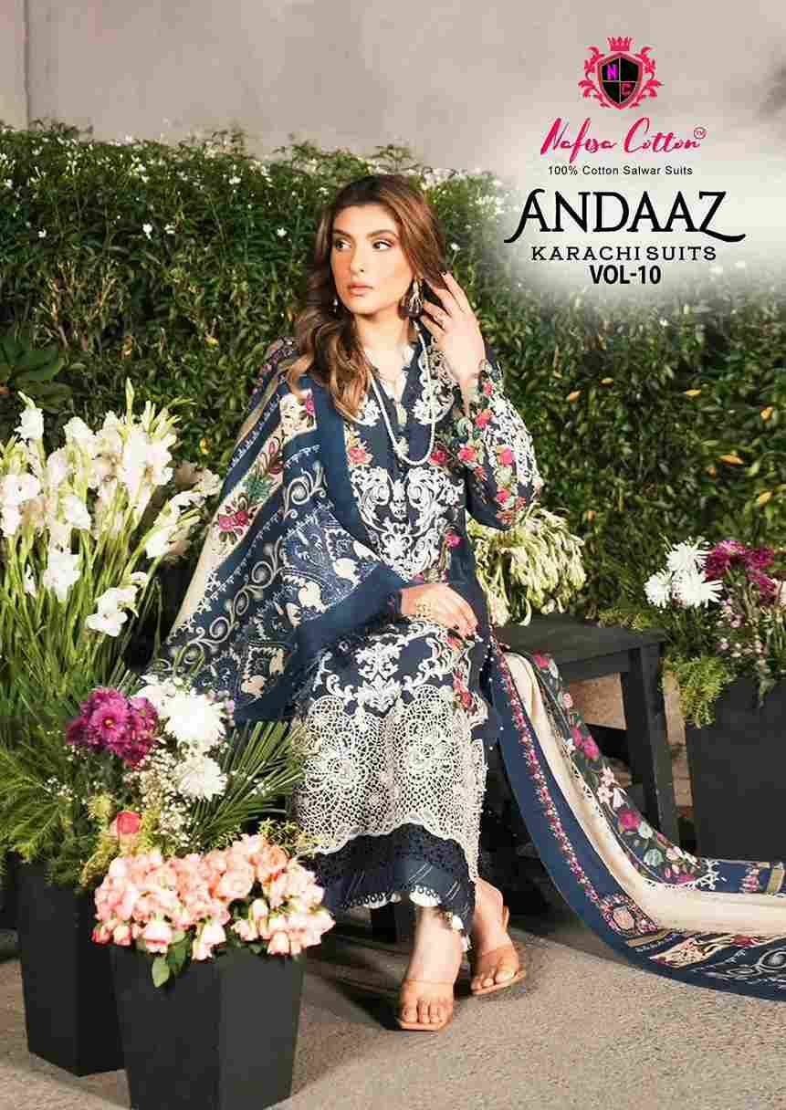 Andaaz Vol-10 By Nafisa Cotton 10001 To 10006 Series Beautiful Festive Suits Stylish Fancy Colorful Casual Wear & Ethnic Wear Soft Cotton Digital Print Dresses At Wholesale Price