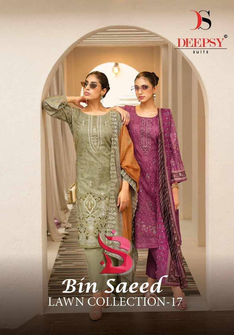 Bin Saeed Vol-17 By Deepsy Suits 1701 To 1706 Series Designer Pakistani Suits Beautiful Stylish Fancy Colorful Party Wear & Occasional Wear Pure Cotton Dresses At Wholesale Price