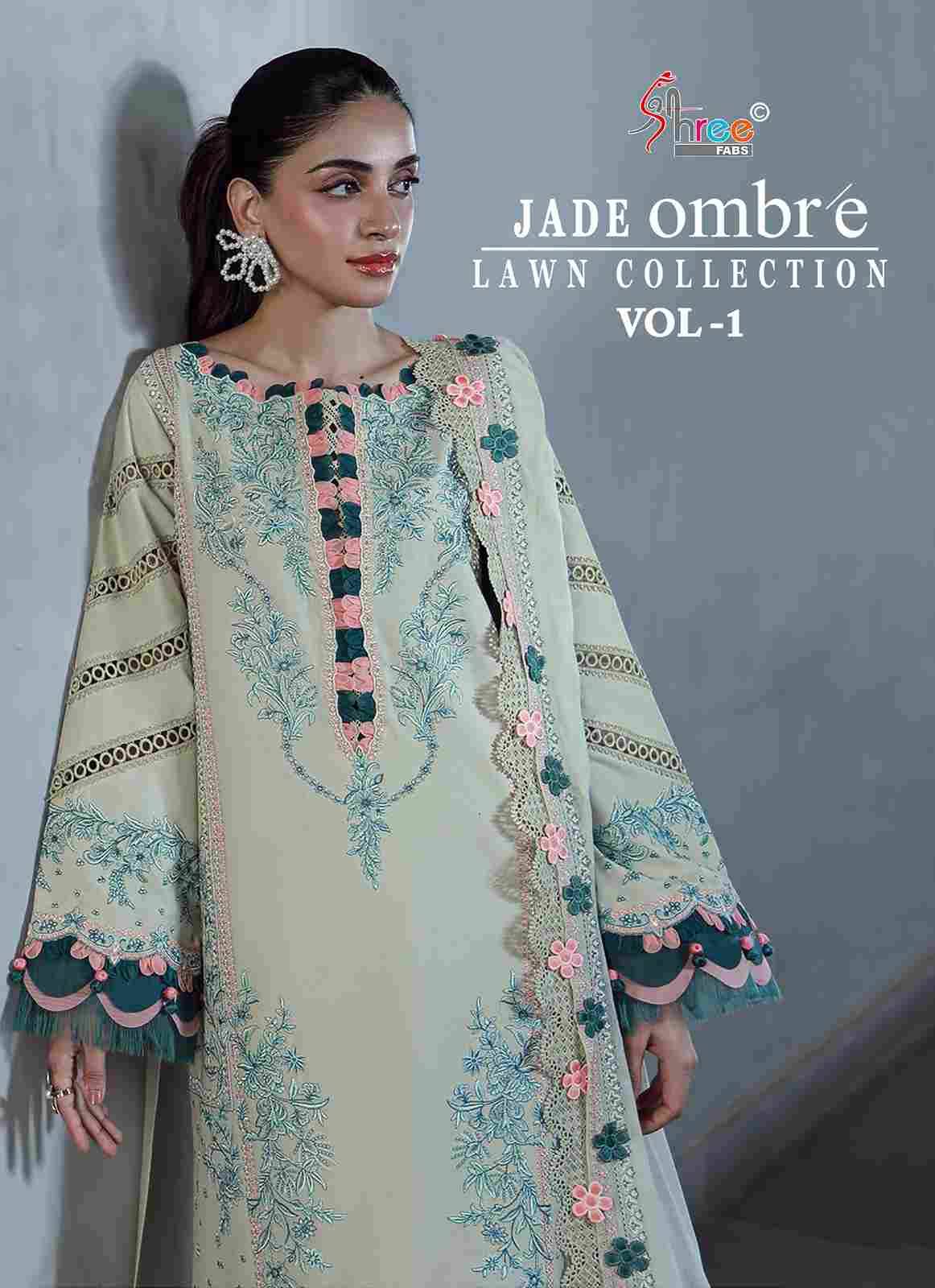 Jade Ombre Lawn Collection Vol-1 By Shree Fabs 3978 To 3981 Series Beautiful Pakistani Suits Colorful Stylish Fancy Casual Wear & Ethnic Wear Pure Cotton Embroidered Dresses At Wholesale Price