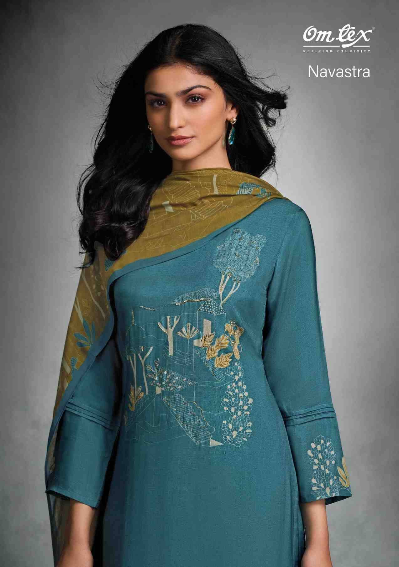 Navastra By Om Tex 7921-A To 7921-D Series Beautiful Festive Suits Colorful Stylish Fancy Casual Wear & Ethnic Wear Silk Print With Work Dresses At Wholesale Price