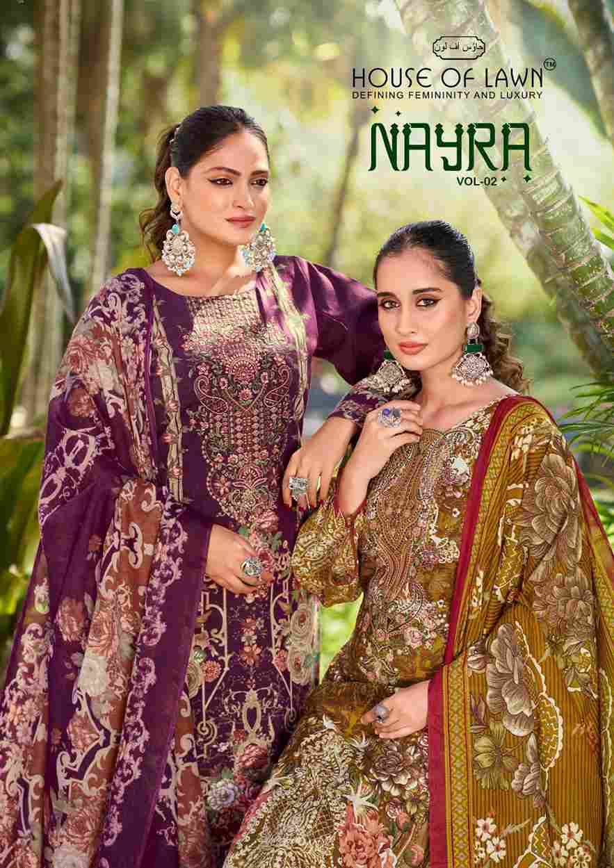 Nayra Vol-2 By House Of Lawn 1001 To 1006 Series Beautiful Festive Suits Stylish Fancy Colorful Casual Wear & Ethnic Wear Pure Lawn Print Dresses At Wholesale Price