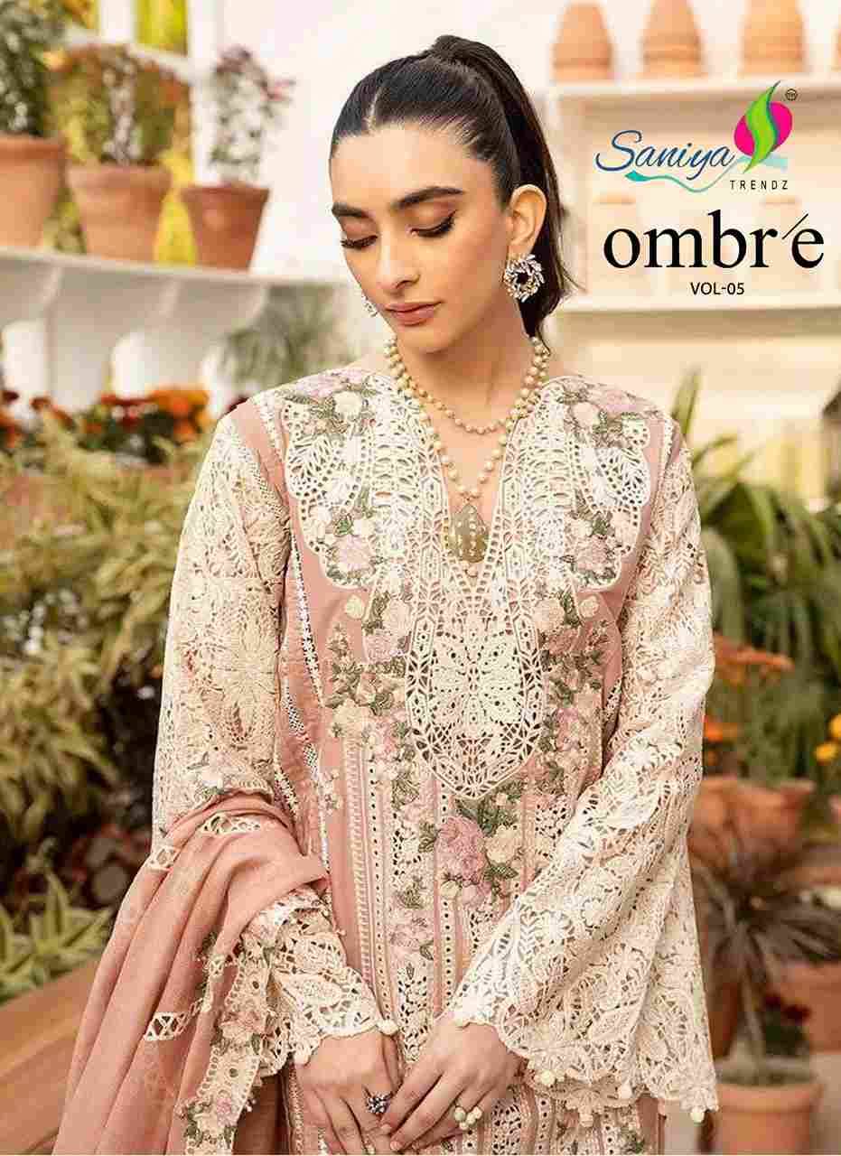 Ombre Vol-5 By Saniya Trendz 5001 To 5002 Series Beautiful Pakistani Suits Colorful Stylish Fancy Casual Wear & Ethnic Wear Pure Cotton Embroidered Dresses At Wholesale Price