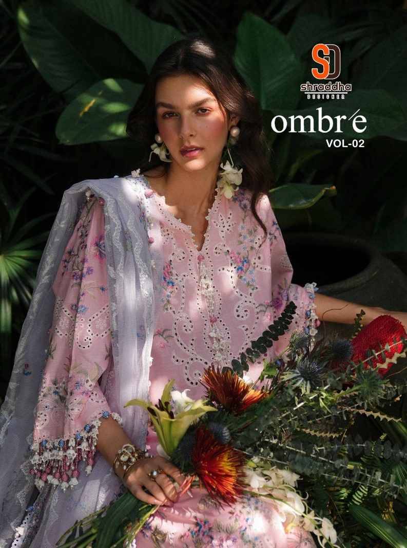 Ombre Vol-2 By Shraddha Designer 2001 To 2004 Series Beautiful Festive Suits Colorful Stylish Fancy Casual Wear & Ethnic Wear Pure Cotton Embroidered Dresses At Wholesale Price