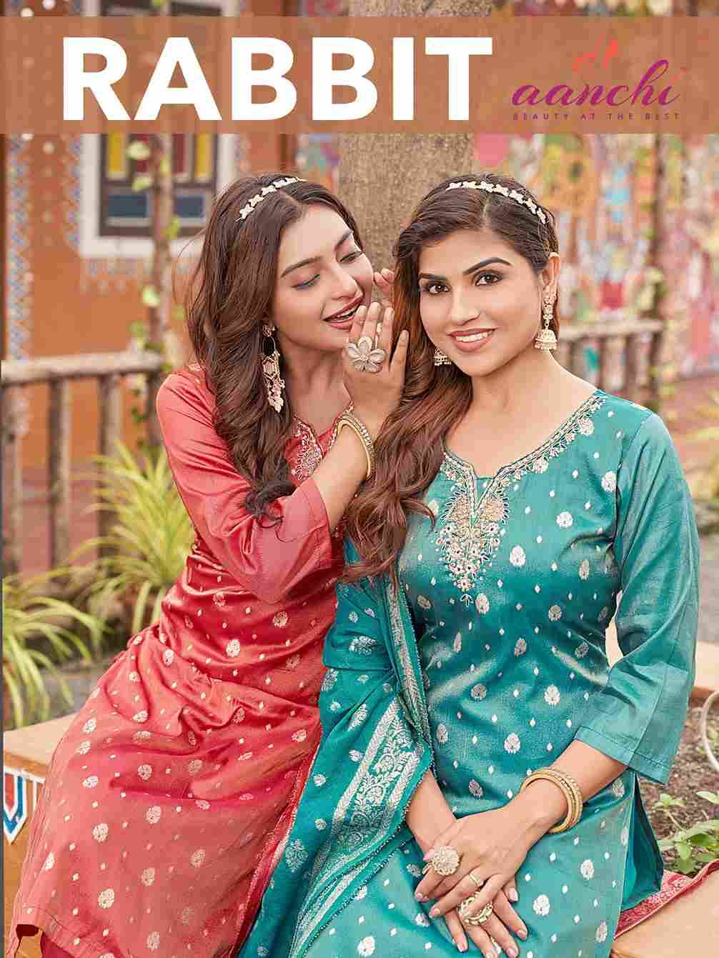 Rabbit By Aanchi 101 To 103 Series Beautiful Festive Suits Colorful Stylish Fancy Casual Wear & Ethnic Wear Tissue Dresses At Wholesale Price