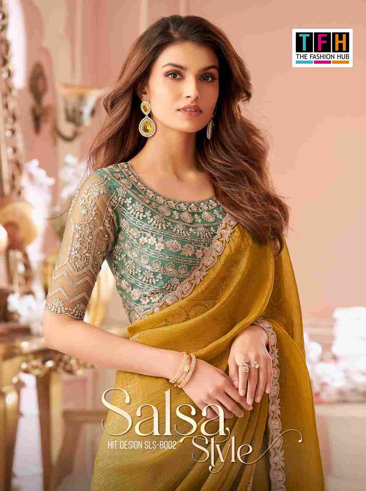Salsa Style 8002 Colours By TFH 8002-A To 8002-F Series Indian Traditional Wear Collection Beautiful Stylish Fancy Colorful Party Wear & Occasional Wear Georgette Sarees At Wholesale Price