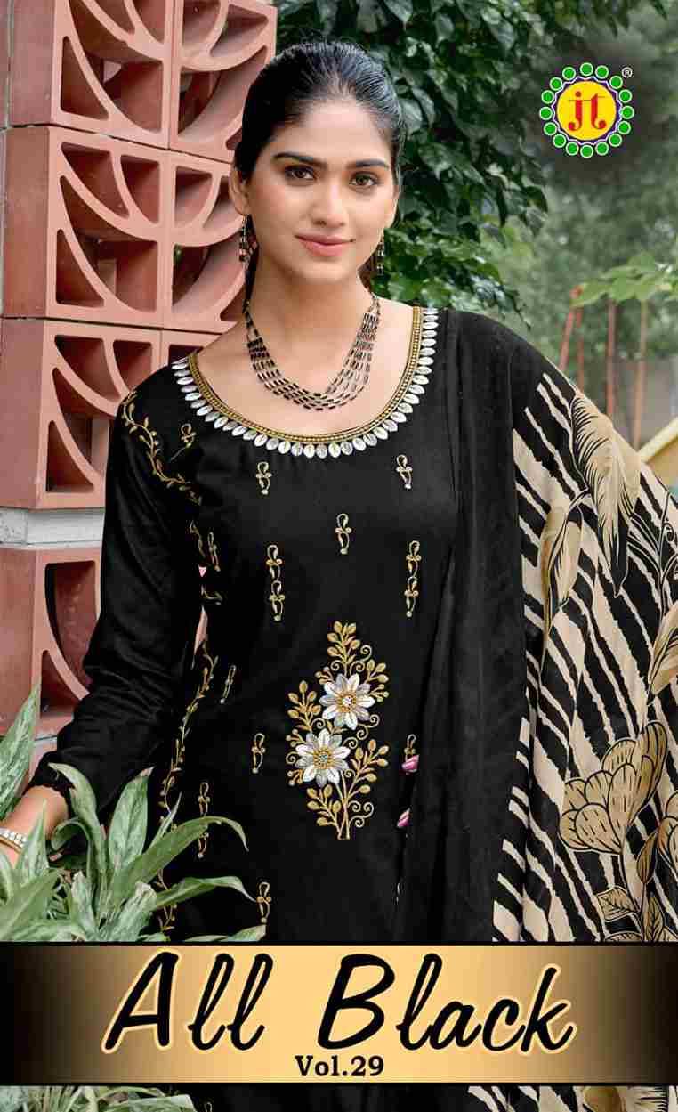 All Black Vol-29 By JT 29001 To 29005 Series Beautiful Festive Suits Colorful Stylish Fancy Casual Wear & Ethnic Wear Rayon Dresses At Wholesale Price