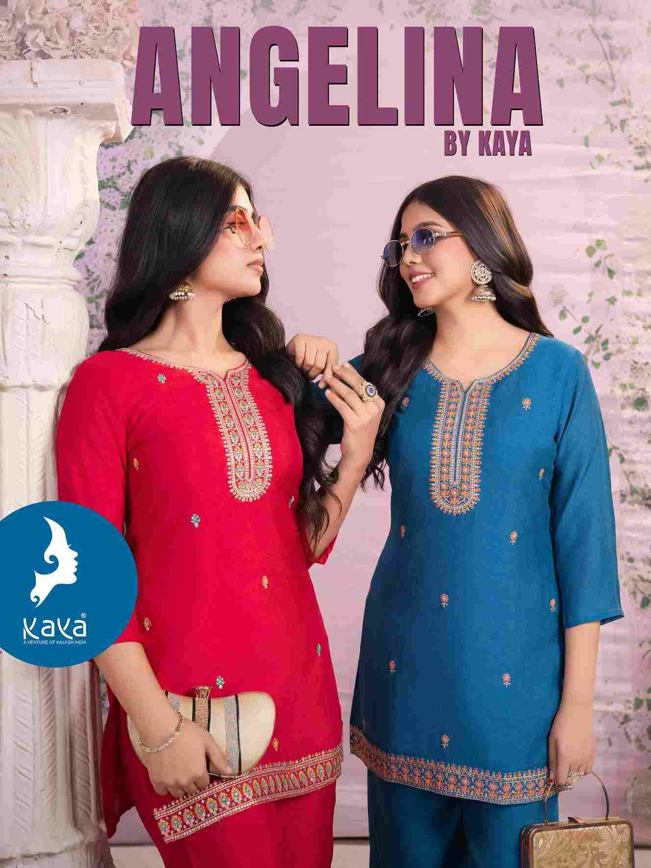 Angelina By Kaya 01 To 06 Series Designer Stylish Fancy Colorful Beautiful Party Wear & Ethnic Wear Collection Vichitra Tops With Bottom At Wholesale Price