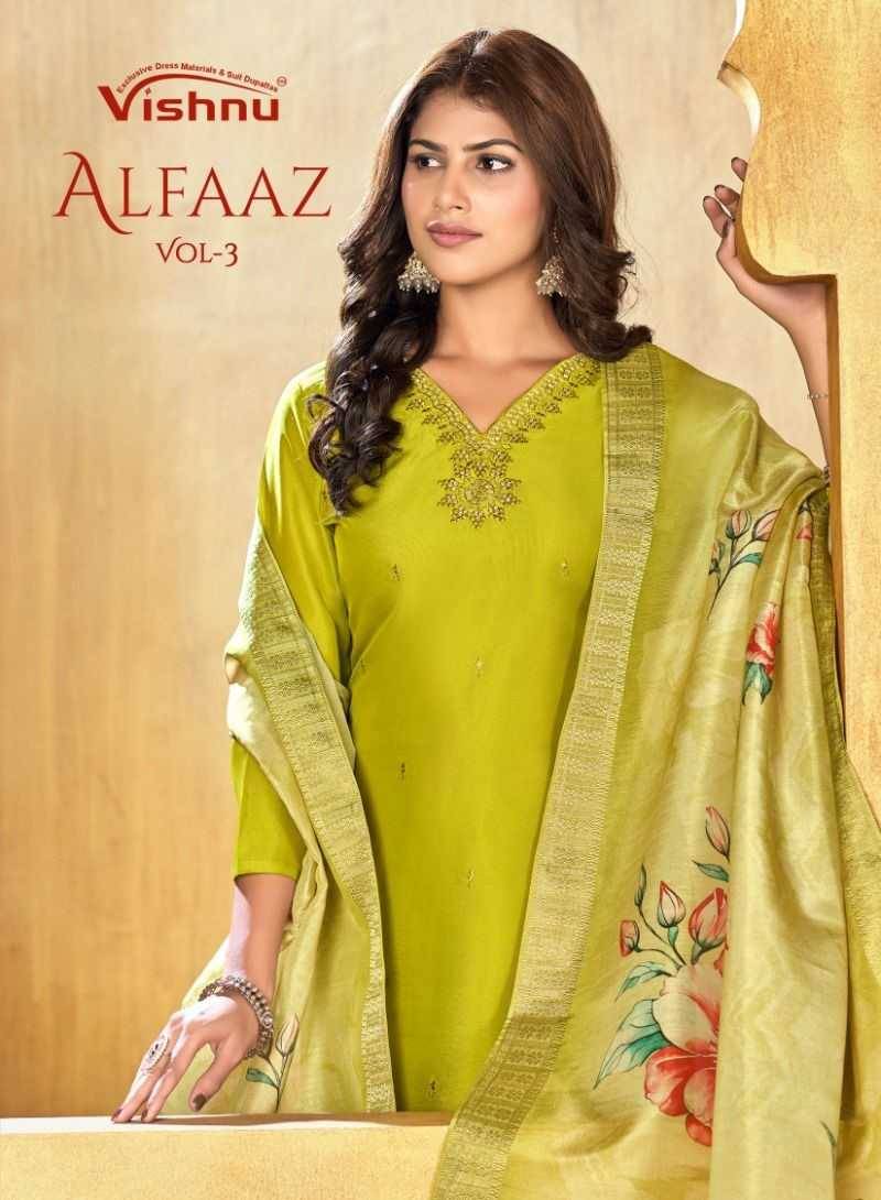 Alfaaz Vol-3 By Vishnu 45001 To 45012 Series Beautiful Stylish Festive Suits Fancy Colorful Casual Wear & Ethnic Wear & Ready To Wear Silk Dresses At Wholesale Price