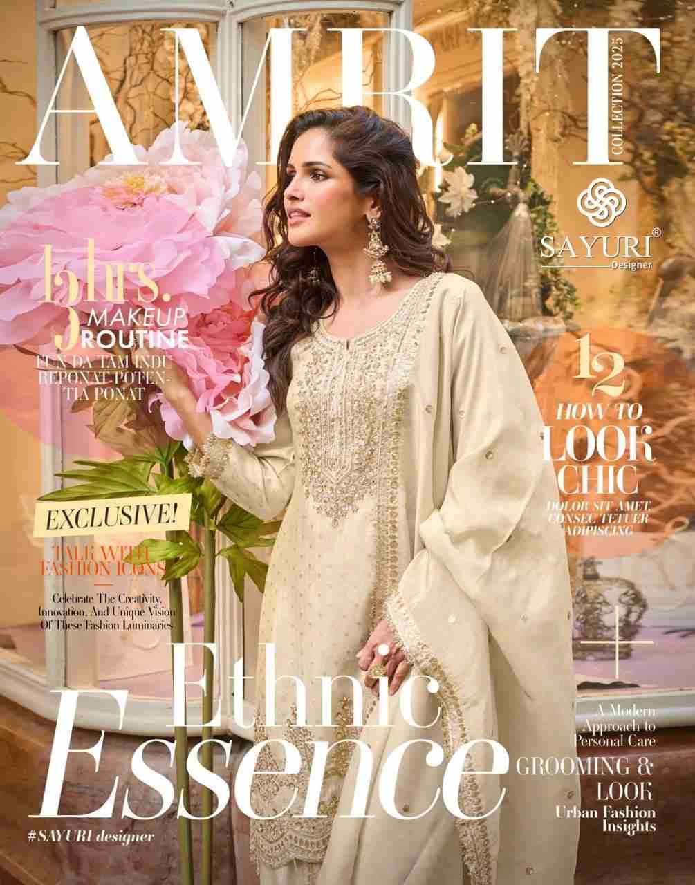Amrit By Sayuri 5857 To 5860 Series Designer Festive Suits Beautiful Fancy Stylish Colorful Party Wear & Occasional Wear Pure Viscose Jacquard Silk Embroidered Dresses At Wholesale Price
