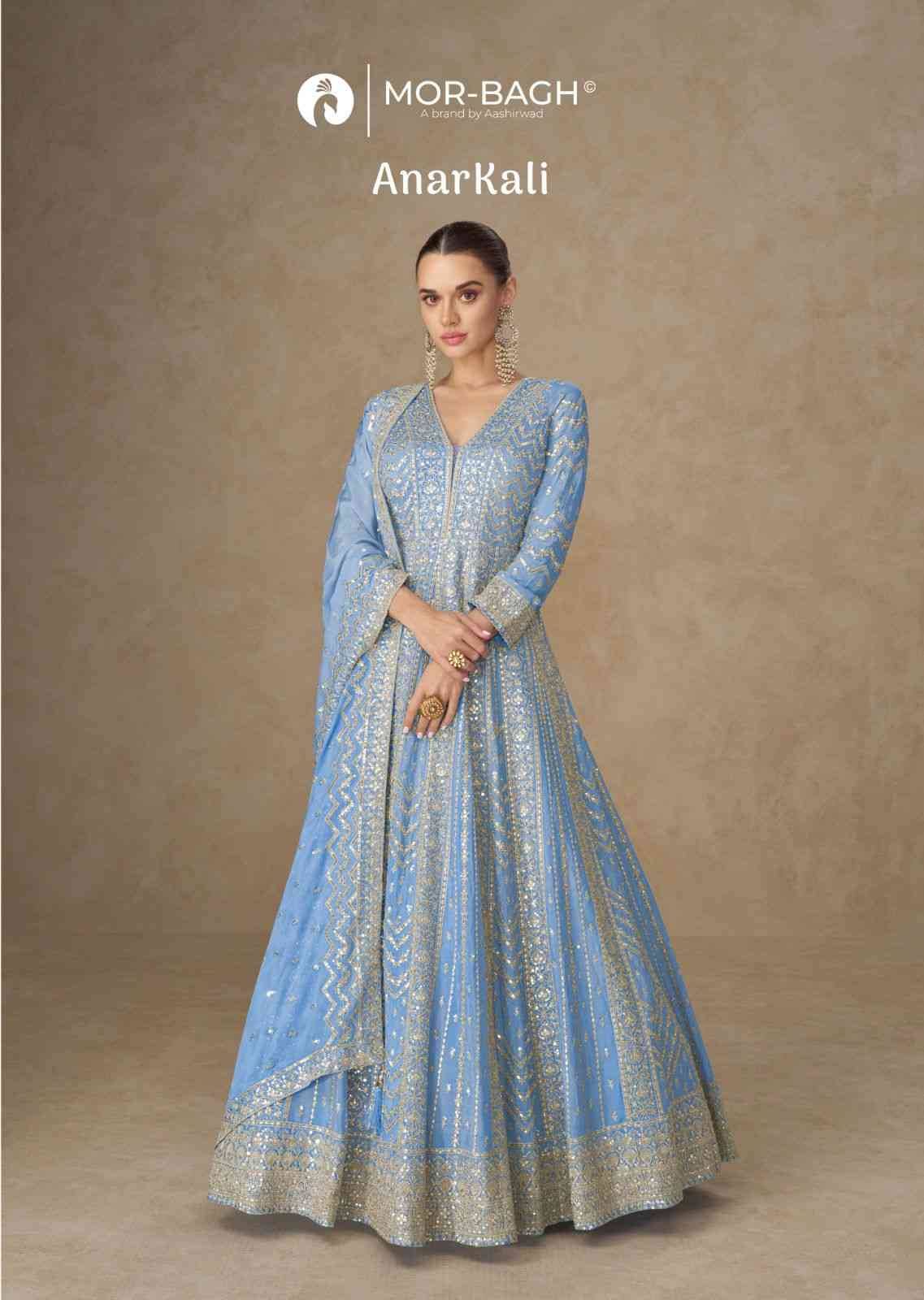 Anarkali By Mor-Bagh 10358 To 10361 Series Designer Stylish Fancy Colorful Beautiful Party Wear & Ethnic Wear Collection Premium Chinnon Silk Gowns With Dupatta At Wholesale Price