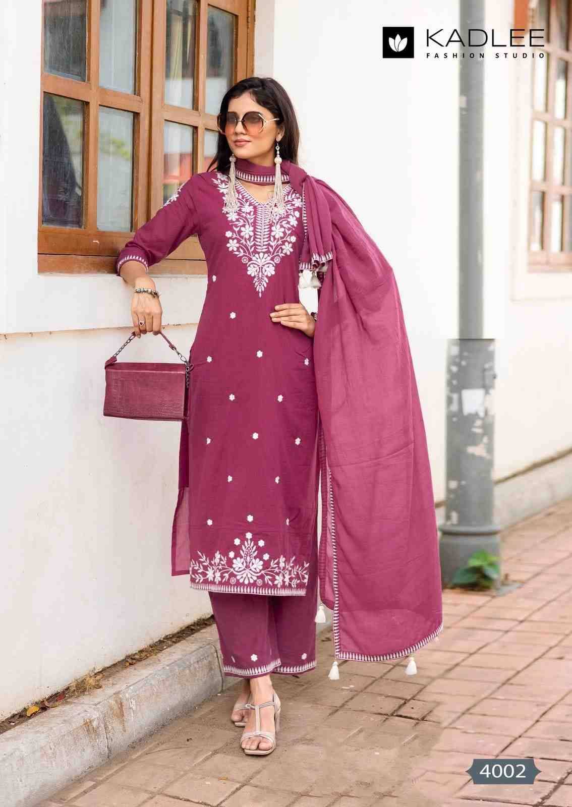 Aarya By Kadlee 1001 To 1006 Series Beautiful Festive Suits Colorful Stylish Fancy Casual Wear & Ethnic Wear Pure Cotton With Work Dresses At Wholesale Price