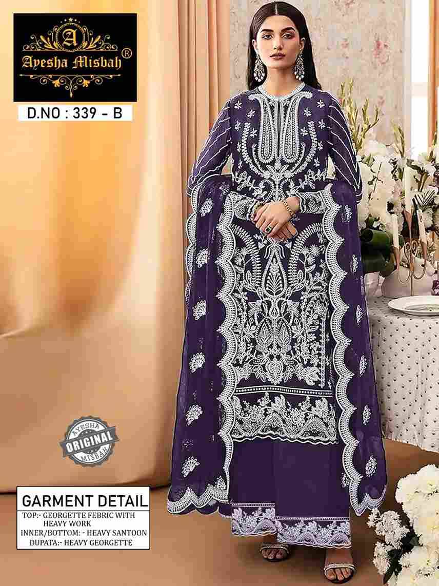 Ayesha Misbah 339 Colours By Fashid Wholesale 339-A To 339-F Series Beautiful Pakistani Suits Colorful Stylish Fancy Casual Wear & Ethnic Wear Georgette Embroidered Dresses At Wholesale Price